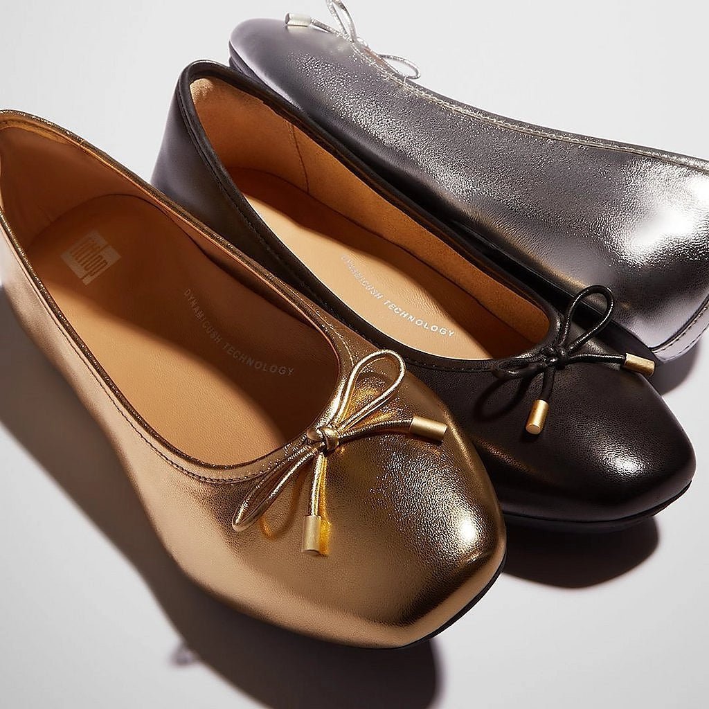 Delicato Women's Silver Ballet Flats - Comfortable & Stylish Shoes for Work, Casual Wear & Dance