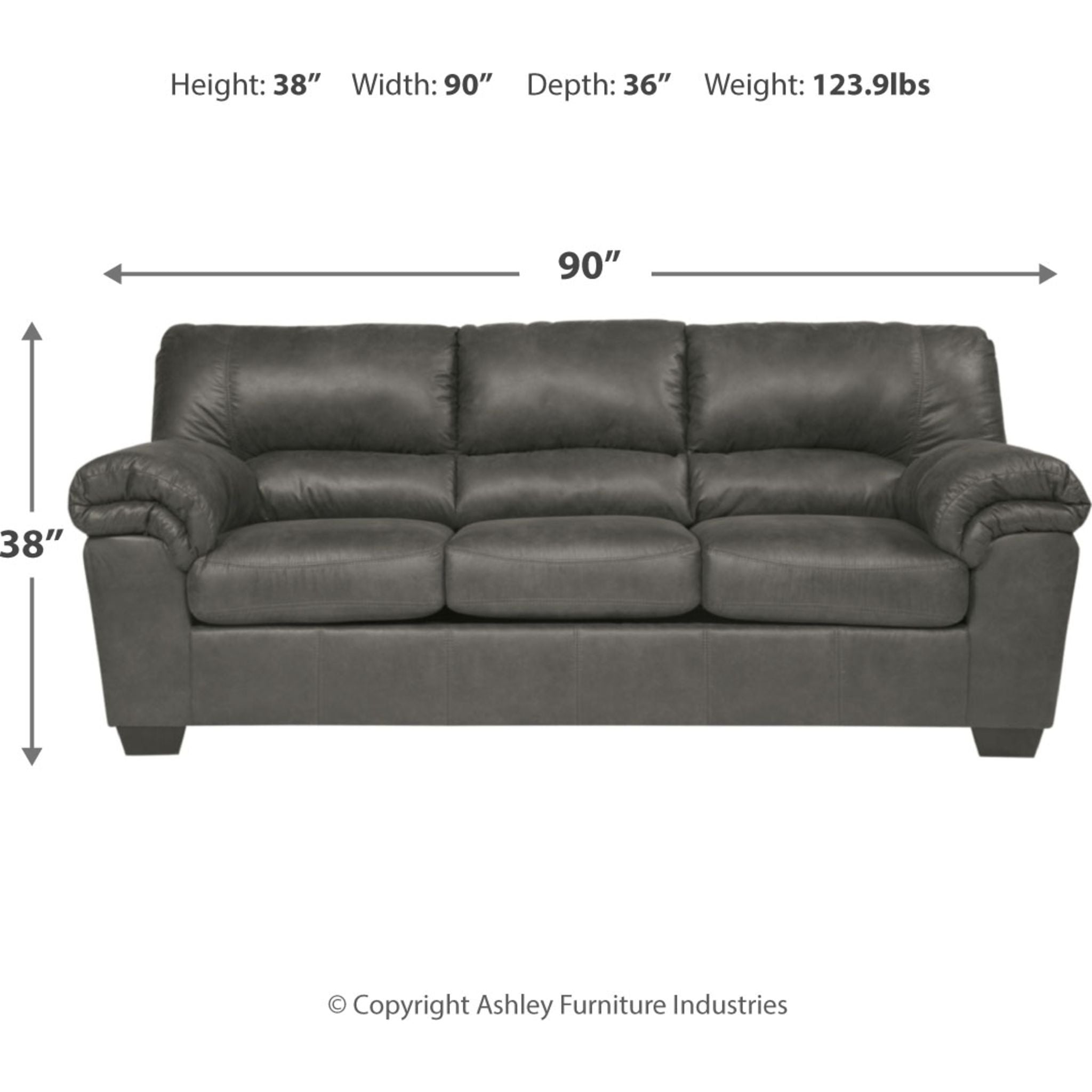 Bladen Sofa - Modern Comfortable Couch for Living Room, Lounge & Home Theater - Stylish Fabric Sectional with Soft Cushions