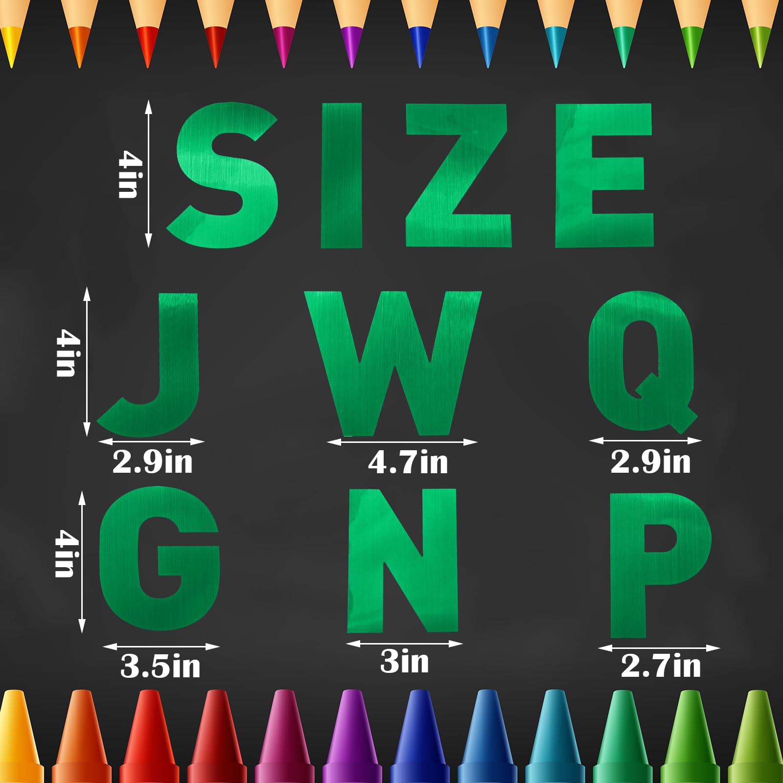 Panelee 145 Pcs Large 4 Inch Self-Adhesive Vinyl Alphabet & Number Stickers - 20 Sheets for Bulletin Boards, Windows, Doors - Perfect for Classroom Decor, DIY Crafts, Home Organization (Green)