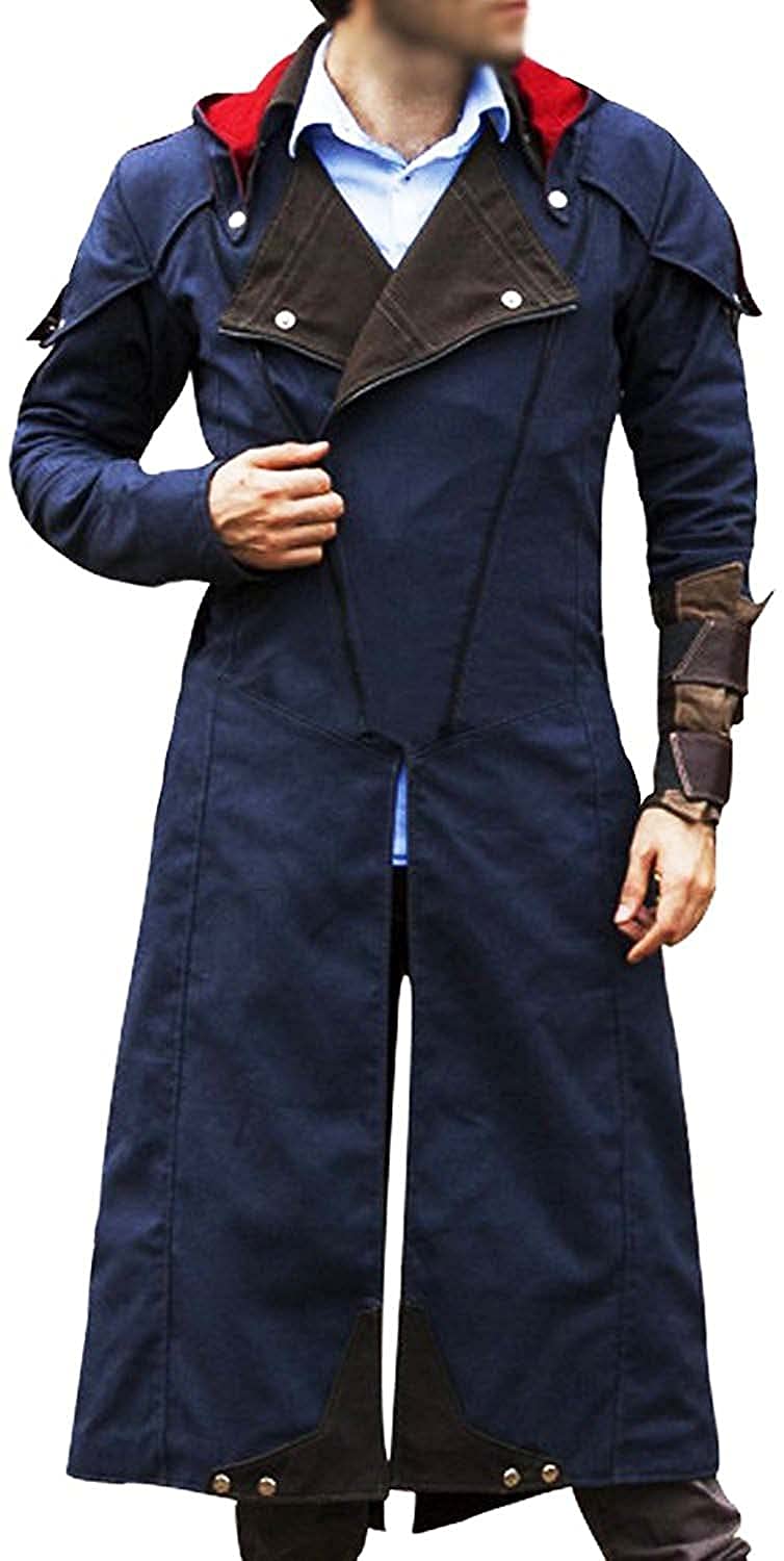 Men's Superhero Blue Denim Trench Coat - Cosplay Costume Jacket for Halloween, Comic Con & Themed Parties