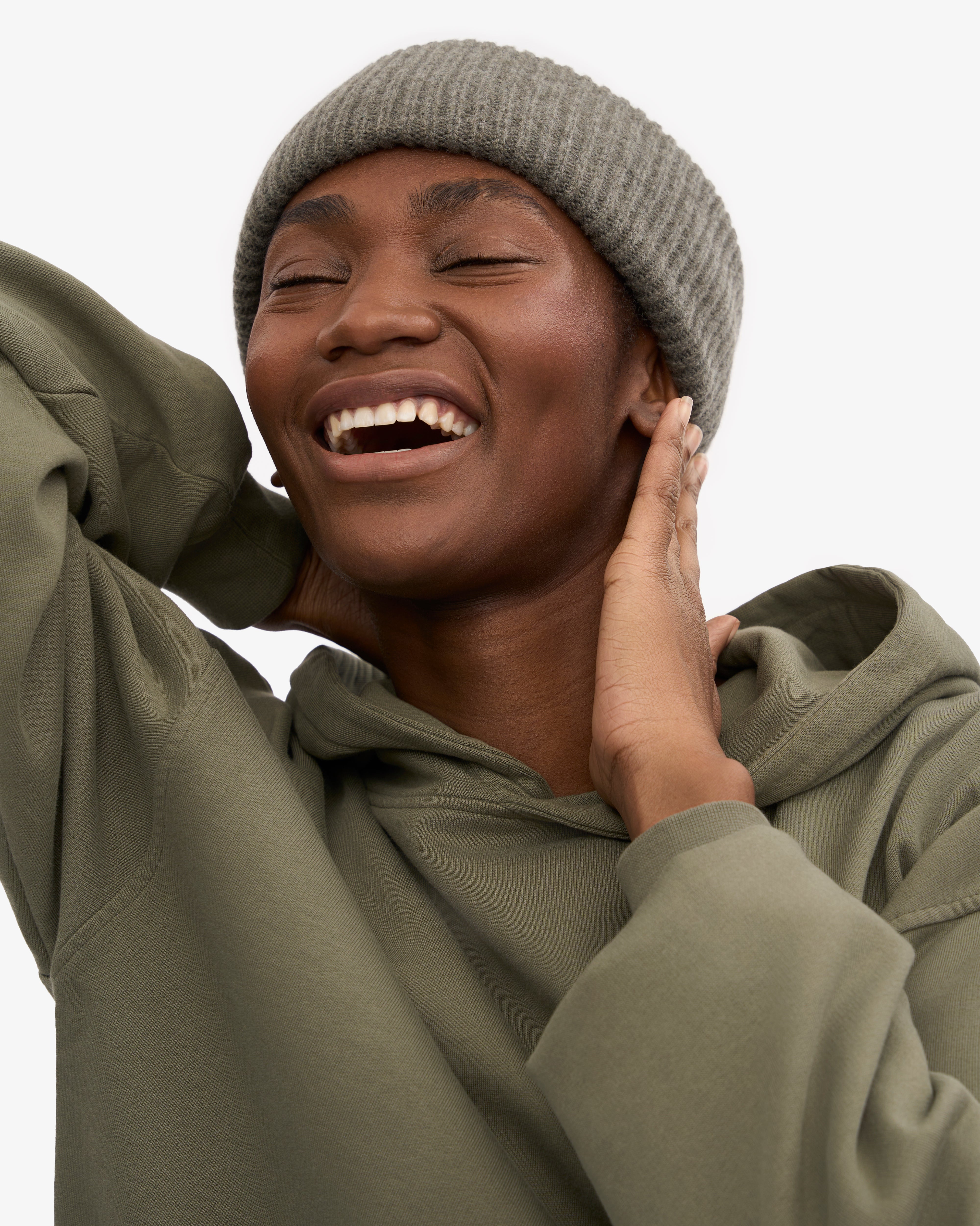 Premium Merino Wool Beanie for Men & Women - Soft & Warm Winter Hat in Dusty Olive - Perfect for Skiing, Hiking & Outdoor Activities