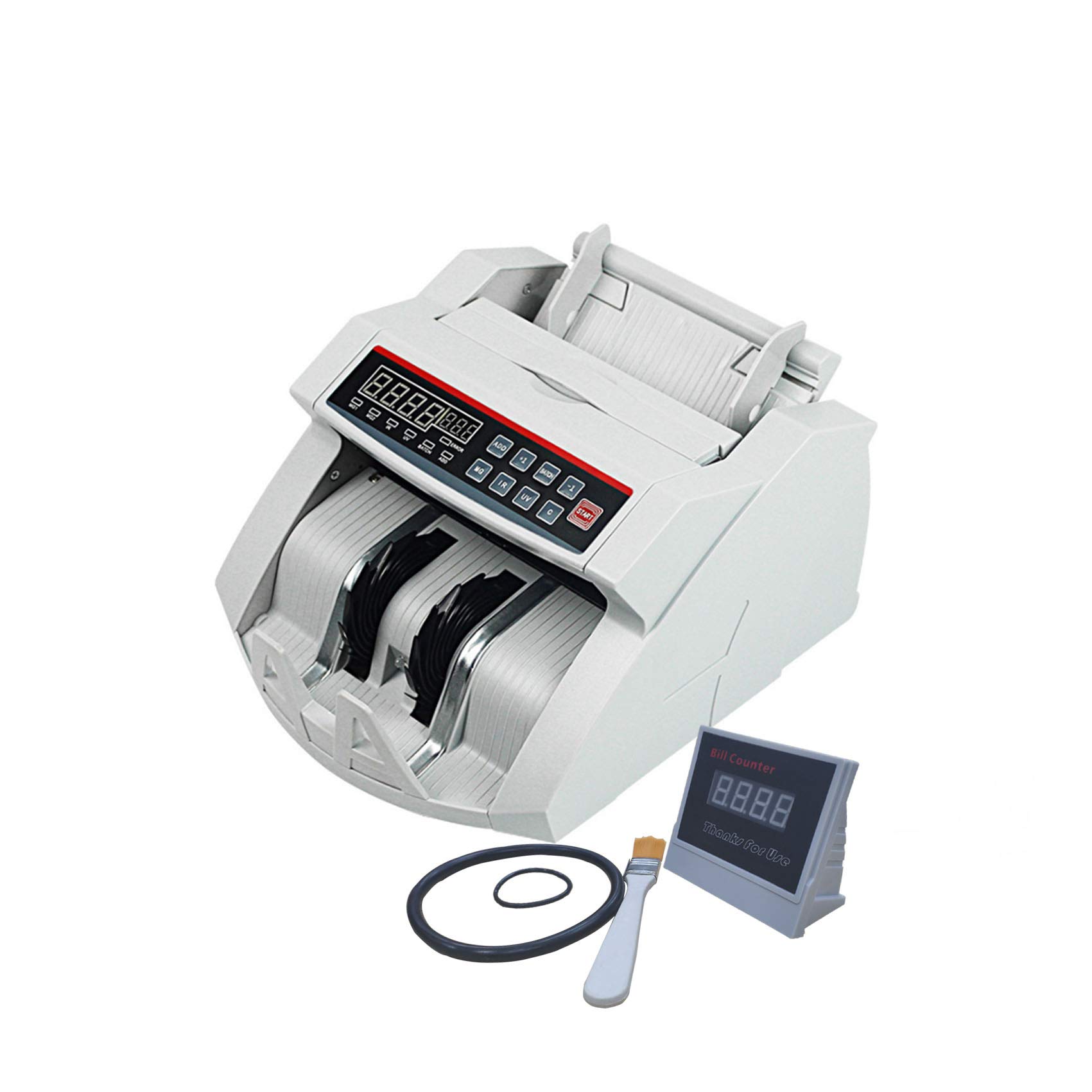 FixtureDisplays® Bill Counter Machine with Counterfeit Detection - Fast & Accurate Currency Counting for Banks, Retail Stores, and Cash-Intensive Businesses (Model 18602-NPF) - Perfect for Daily Cash Management, Financial Transactions, and Secure Money Handling