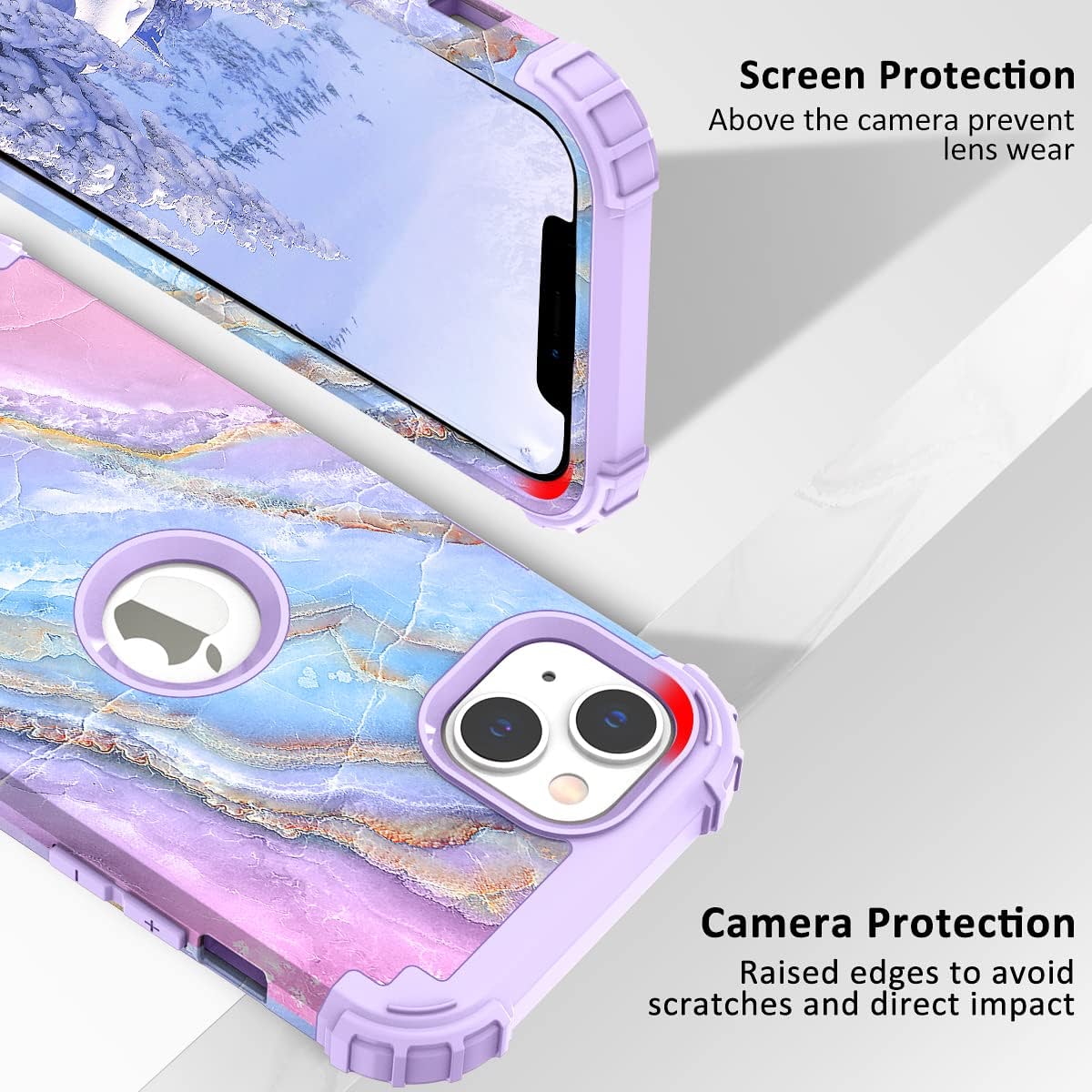 iPhone 14 6.1 Inch Shockproof Case - Heavy Duty 3 Layer Full Body Protection, Hybrid Rubber Cover for Drop Protection | Perfect for Outdoor, Travel & Daily Use