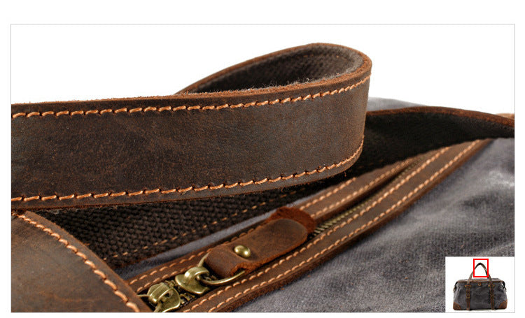 Premium Lomani Waxed Canvas Duffle Bag - Waterproof Travel Duffel for Men & Women - Gym, Weekend Getaway & Business Trip Carry-On Luggage