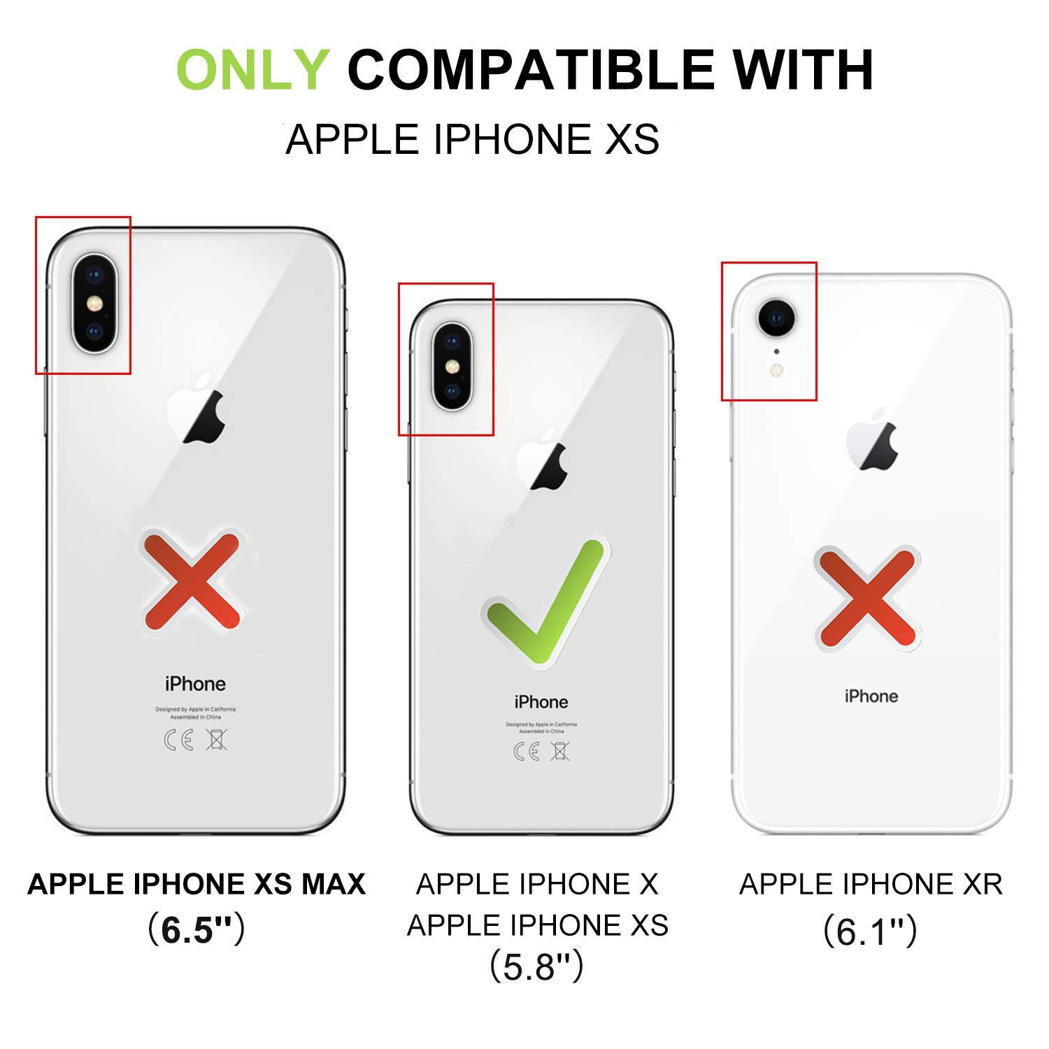 iPhone X/XS Wallet Case with Credit Card Slot & Card Holder - Slim Protective Cover for Daily Use, Travel & Business (Black)