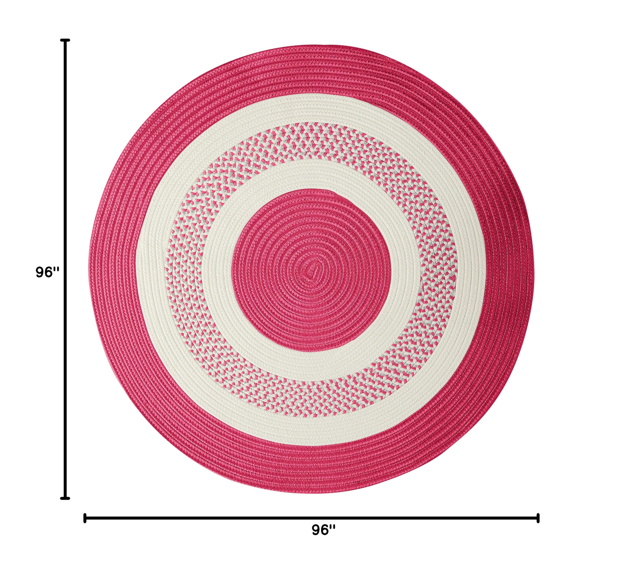 Premium 8' x 8' Round Crescent Rugs in Magenta Pink - Soft Non-Slip Area Rug for Living Room, Bedroom, Nursery & Home Decor