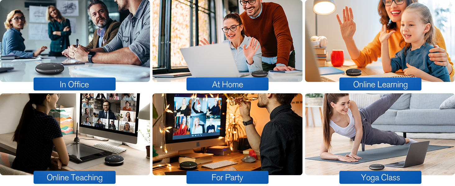 AISPEECH M4 Bluetooth Conference Microphone - AI Noise Cancelling, Real-Time Transcription, Duplex Call, USB Connectivity, 360° Voice Pickup for Online Meetings, Webinars & Remote Work