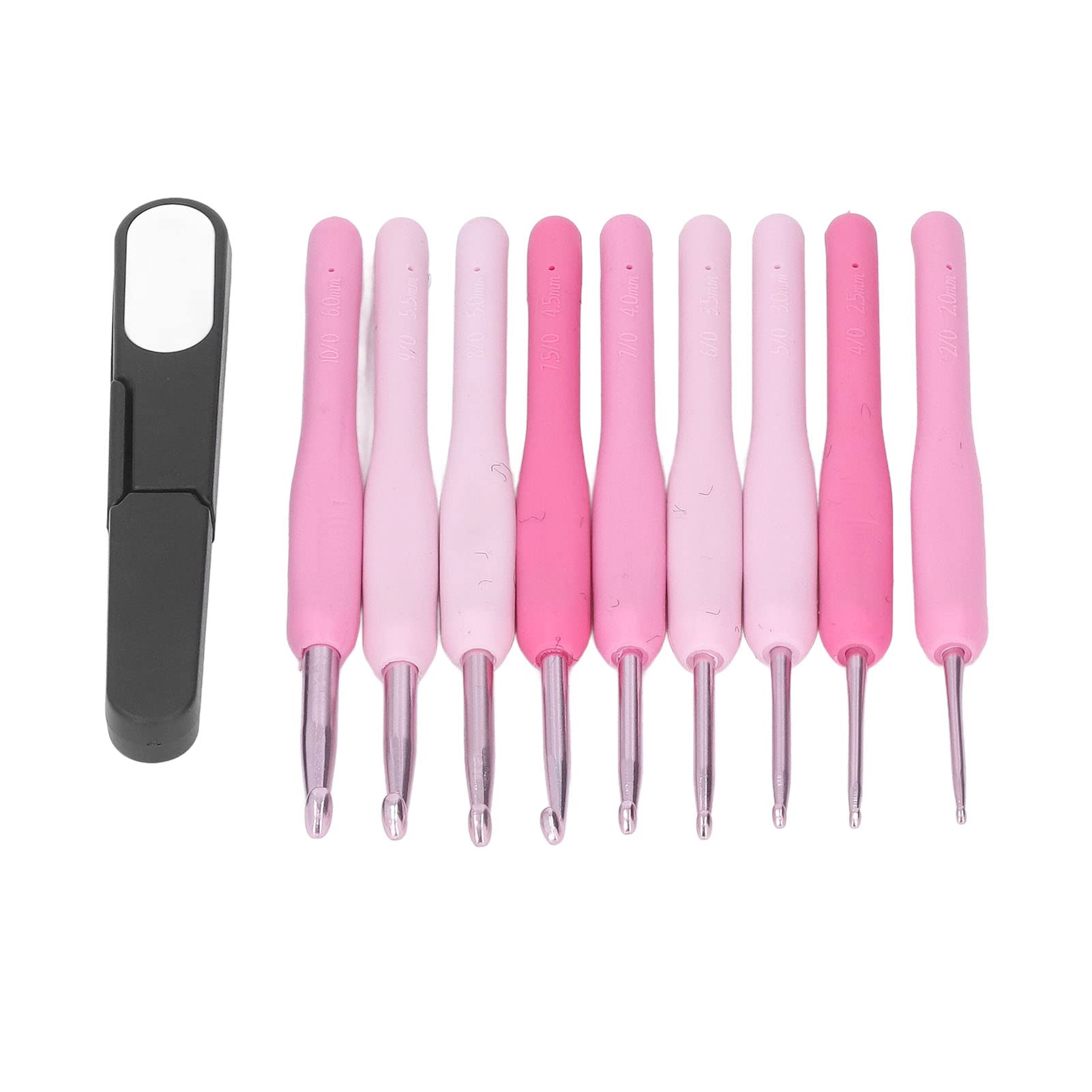 Lightweight Aluminum Crochet Hooks Set 9Pcs - Anti-Slip Ergonomic for Hats & Scarves - DIY Crafting