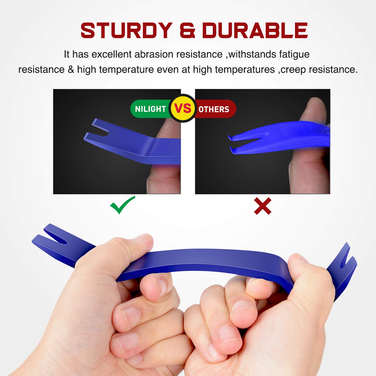 Nilight 5-Piece Car Trim Removal Tool Kit - Auto Panel Fastener Remover Set for Dash, Audio & Window Molding | Perfect for Car Stereo Installation, Interior Detailing & DIY Auto Repairs