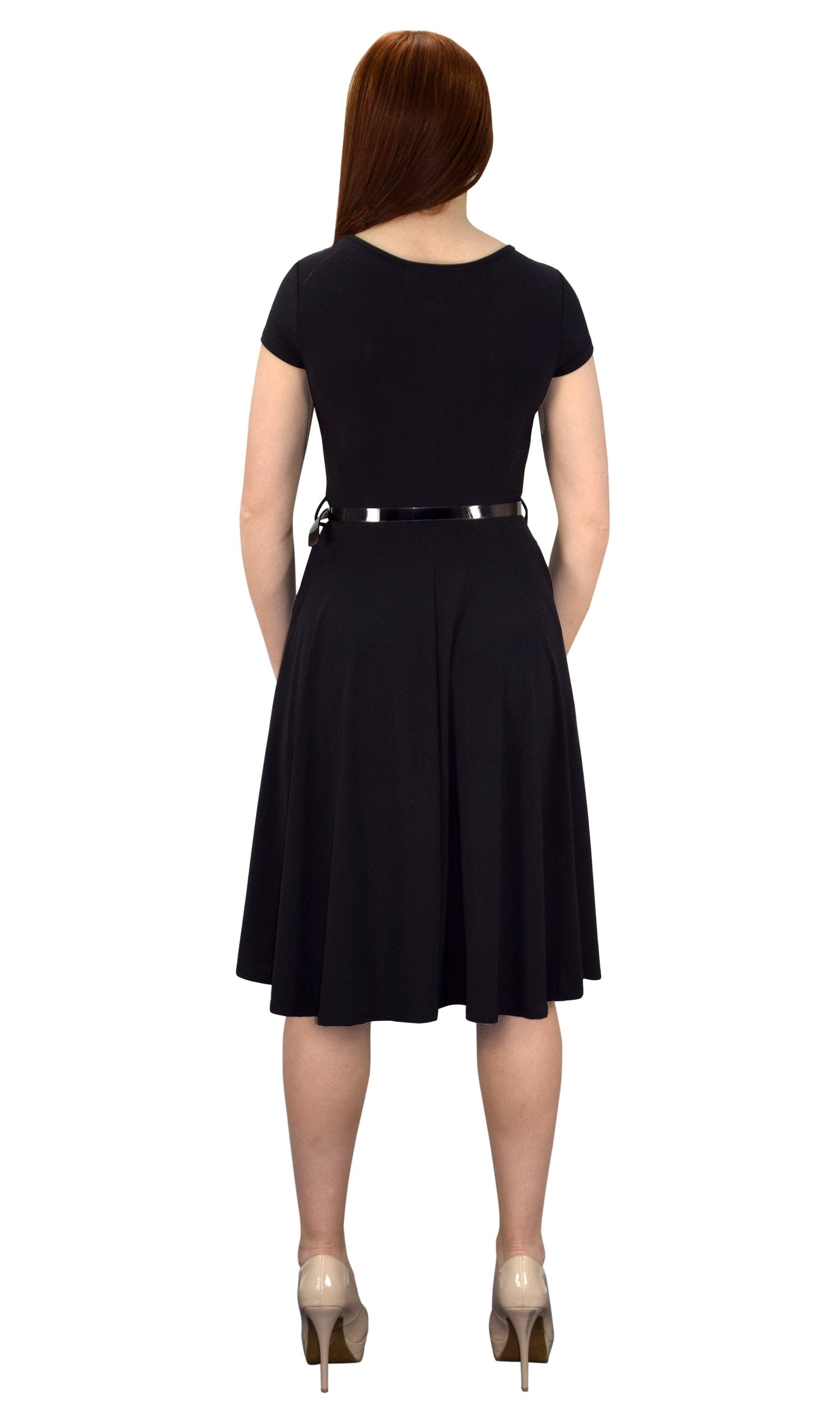 Vintage 1950s Style Women's Waist Belt Flare Swing Dress - Retro Pin-Up Fashion for Parties, Weddings & Special Occasions