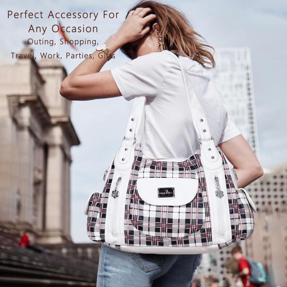 Angel Kiss Women's Large Shoulder Bag - Faux Leather Hobo Tote Purse with Multiple Pockets, Stylish Satchel for Work, Travel & Everyday Use
