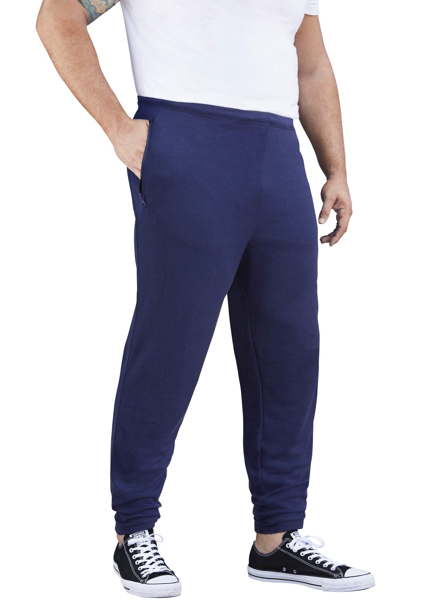 **KingSize Men's Big & Tall Jersey Jogger Pants - Comfortable & Stretchy Lounge Pants for Casual Wear, Workout, and Relaxation at Home**
