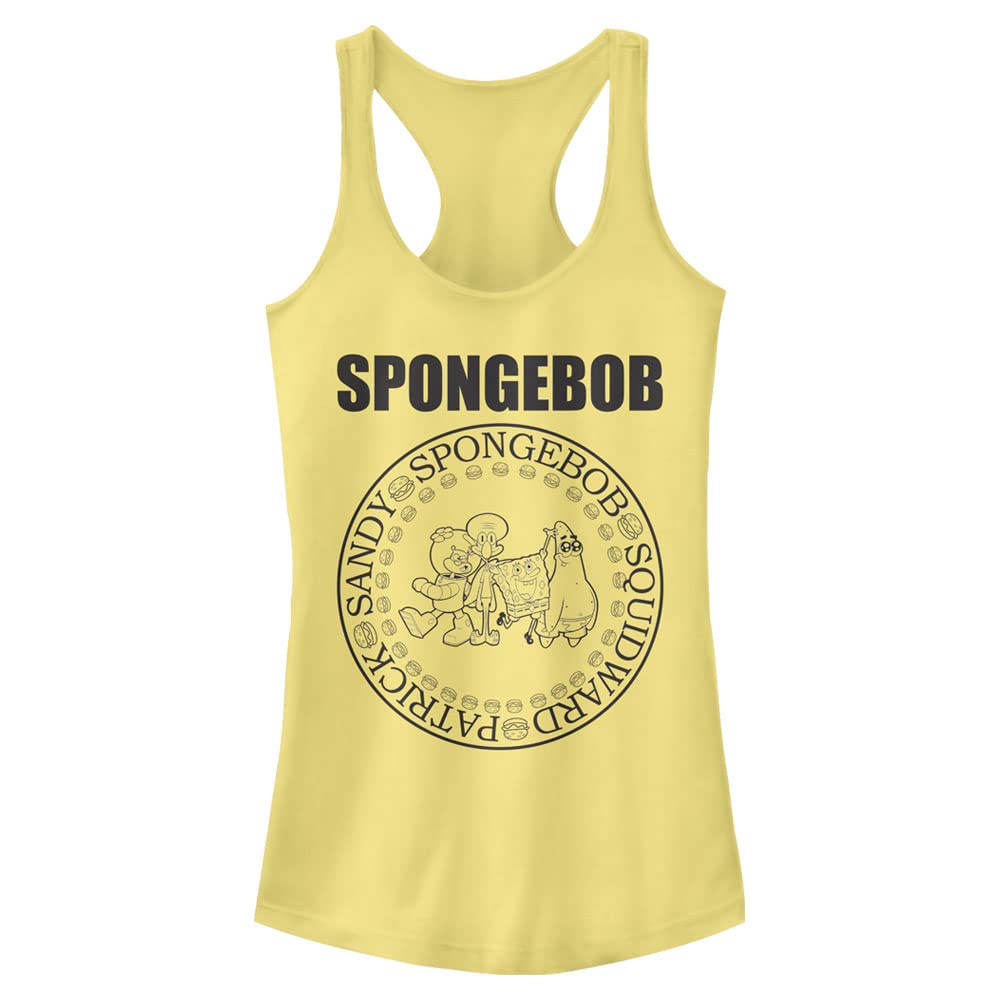 SpongeBob SquarePants Women's Racerback Tank Top - Nickelodeon Cartoon Graphic Tee for Casual Wear, Beach Outfits & Summer Fashion