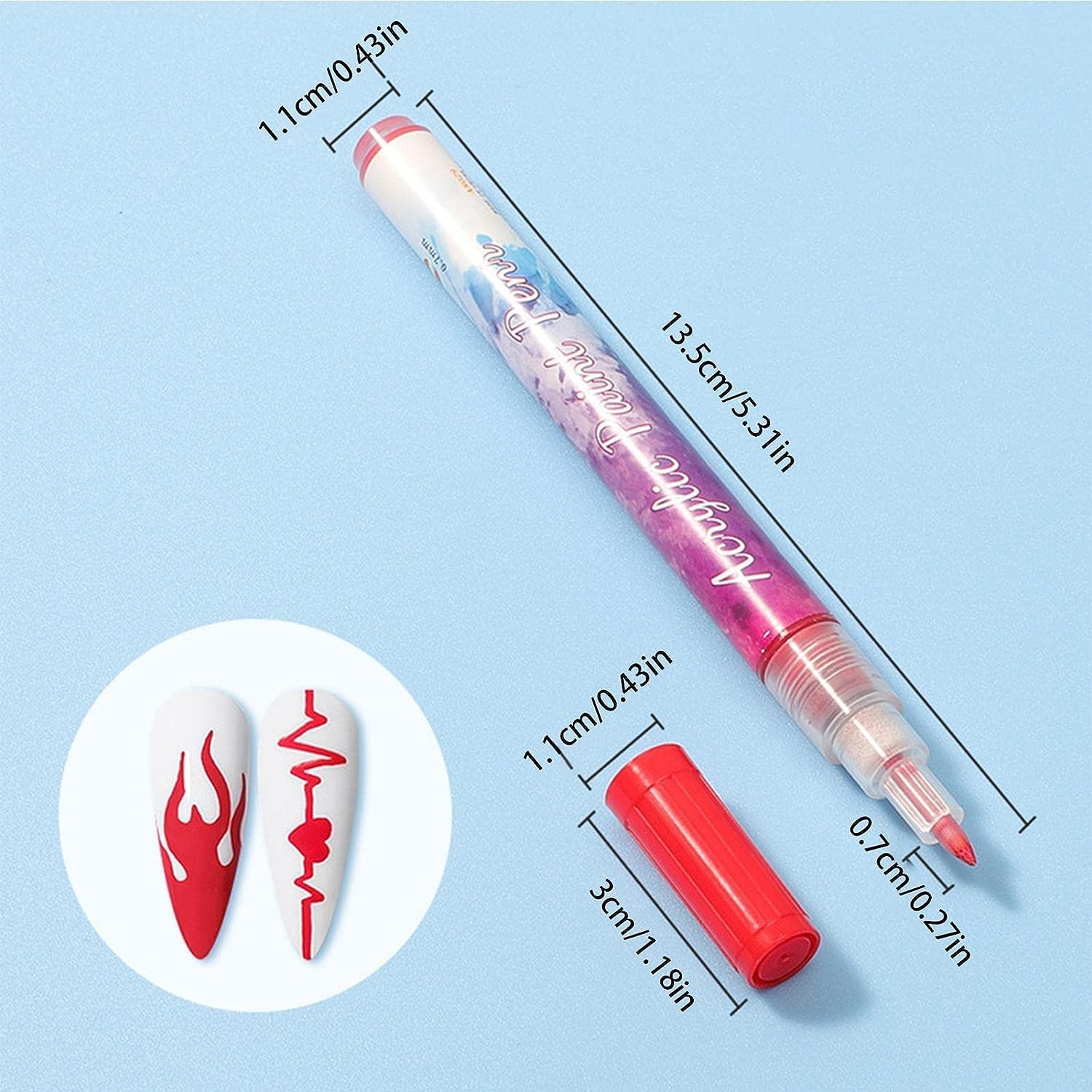 NAILWIND 12 Colors Nail Art Pens Kit - 3D Painting, Graffiti & Liner Nail Pens for DIY Nail Art | Quick Dry, Waterproof & Long Lasting | Perfect for Doting Flowers, Letters, Abstract Lines & Details | Great for Home, Salon & Party Nail Designs