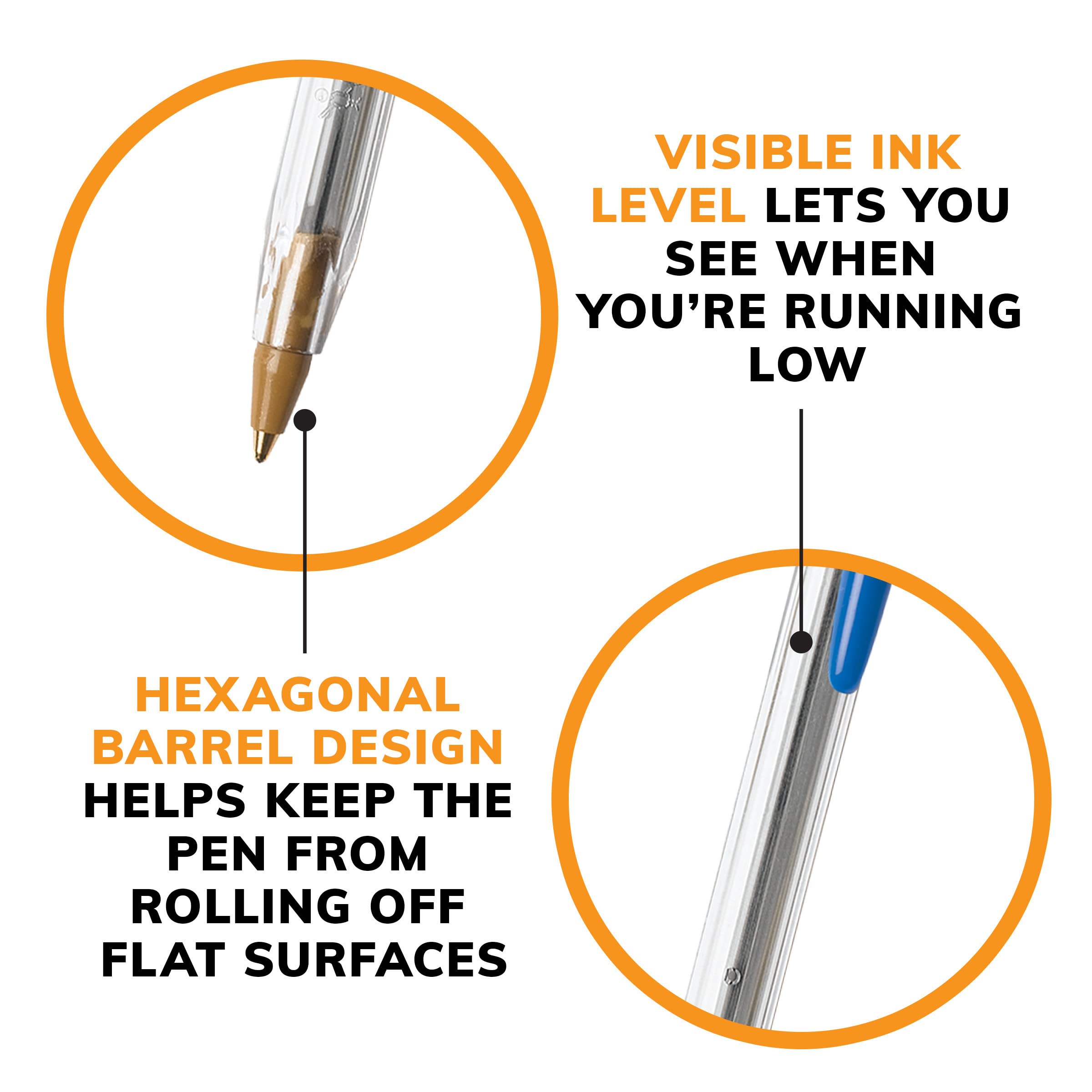 BIC Cristal Xtra Smooth Blue Ballpoint Pens - Medium Point 1.0mm (12-Pack) - Extra Smooth Writing for Office, School & Everyday Use - Reliable Ballpoint Pens for Notes, Journaling & Documents