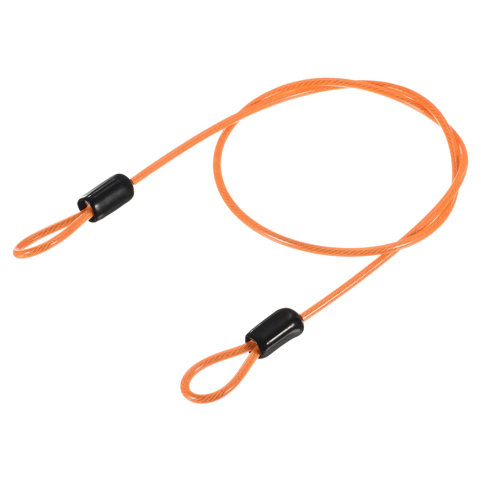 YOKIVE 1 Pack Anti-Theft Security Steel Cable with Double Loop - 2.5mm x 0.5m Coated Wire Rope for Luggage, Bicycle, Door Lock | Perfect for Travel, Home Security & Outdoor Use (Orange)