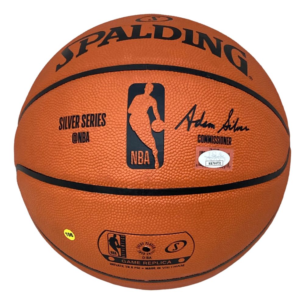 Karl Malone Utah Jazz Autographed Spalding I/O NBA Basketball with JSA COA & Display Case - Perfect for Sports Memorabilia Collectors & Jazz Fans