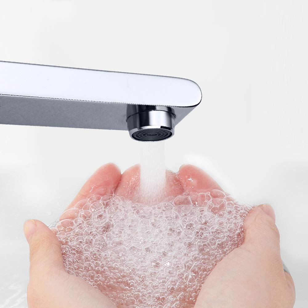 Stainless Steel Single Hole Bathroom Sink Faucet - Mixer Tap with Hot & Cold Water for Wash Basin - Compact Low-Profile Bronze Faucet for Household Use - Perfect for Small Bathrooms, Powder Rooms & Vanities