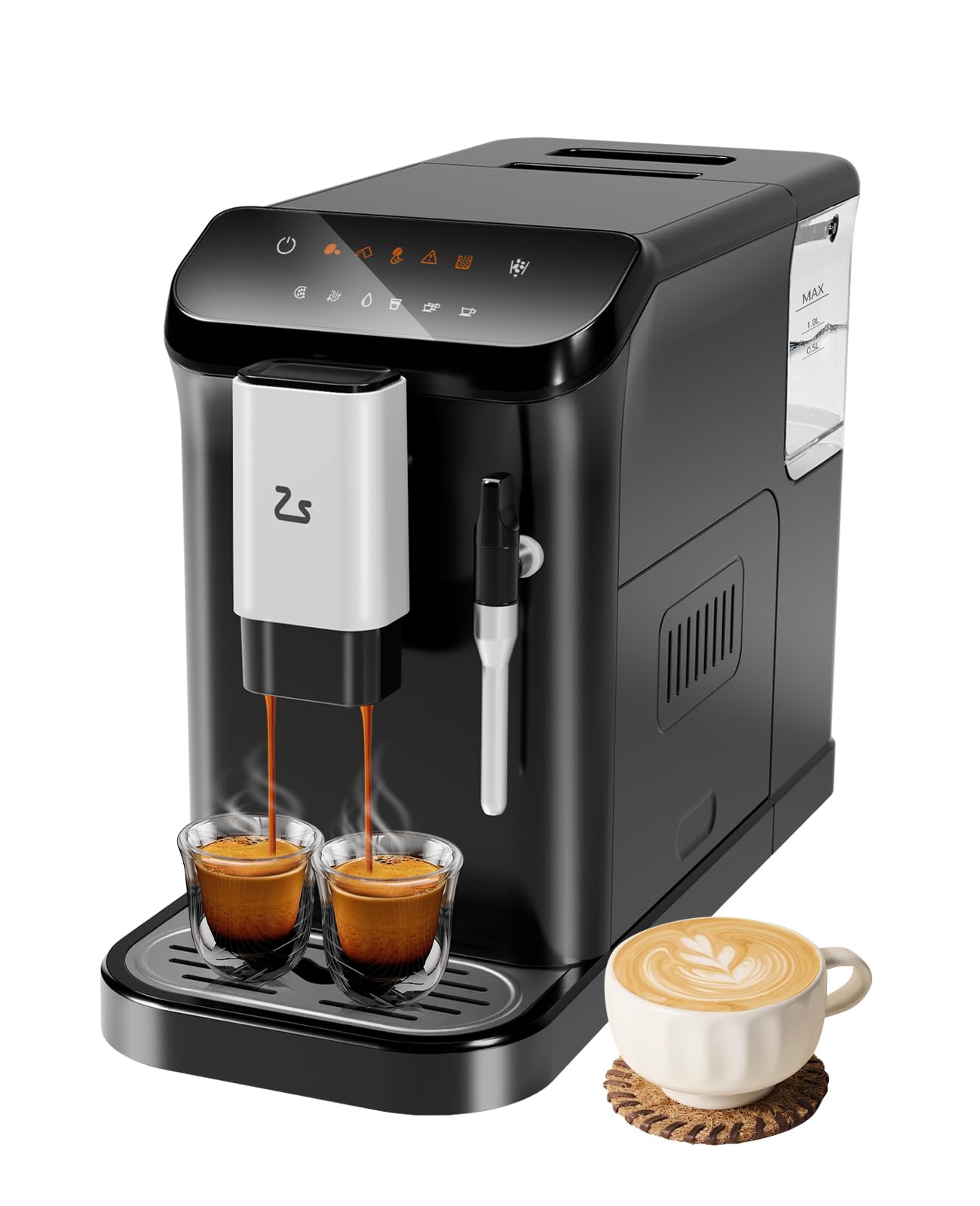 Premium 20 Bar Espresso Machine with Milk Frother - Adjustable Grind & 1.5L Tank - Perfect for Home Baristas & Coffee Lovers - Ideal for Morning Brews, Entertaining Guests & Coffee Shops