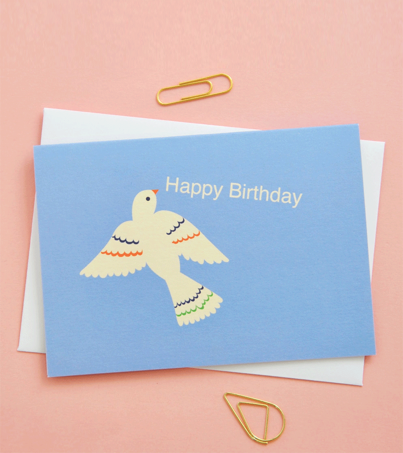 Happy Birthday Bird Notecard Set by Elvira van Vredenburgh - Handmade Greeting Cards for Birthdays, Thank You Notes & Special Occasions - Perfect for Party Invitations, Gift Cards & Personal Messages