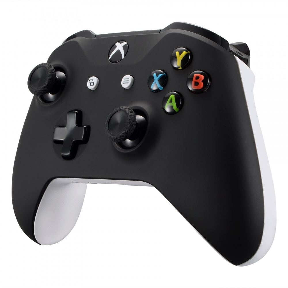 eXtremeRate Soft Touch Grip Black Front Housing Shell Faceplate for Microsoft Xbox One X & One S Controller - Enhanced Comfort & Precision for Gaming - Perfect for FPS, Racing & Action Games