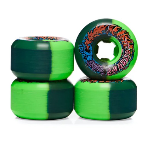 56mm 99a Green Black Slime Balls Speed Wheels - Perfect for Longboard, Skateboard & Cruiser - High Performance for Smooth Rides & Tricks