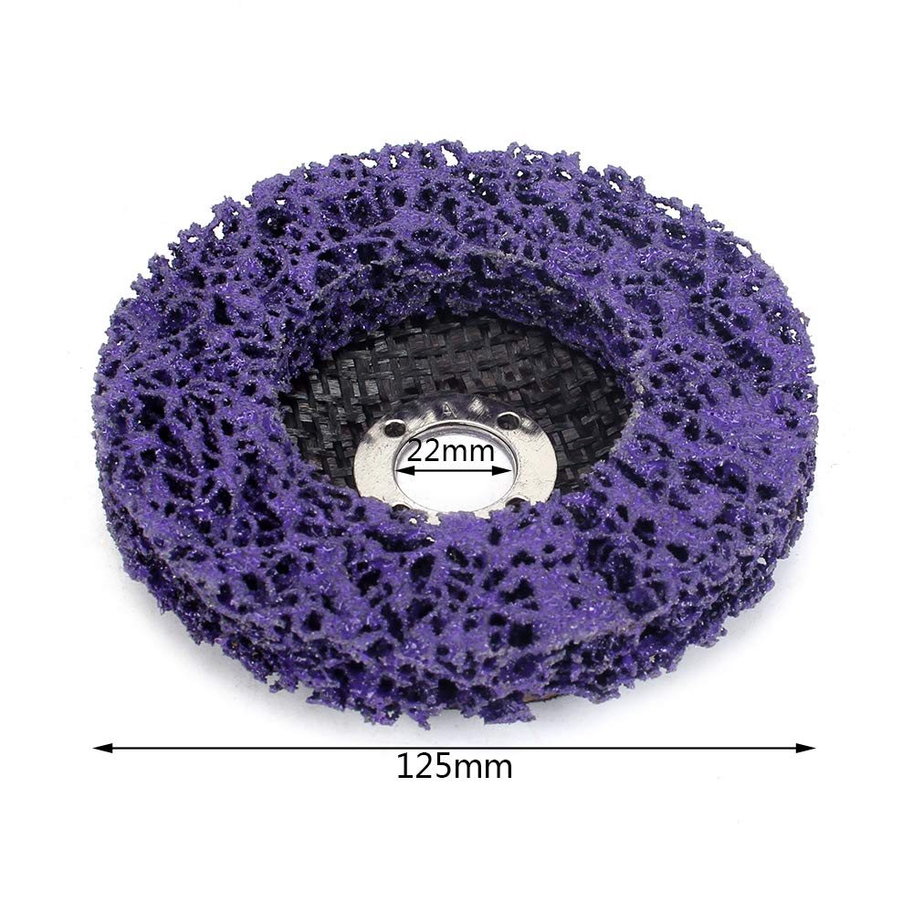 5Pcs 5 Inch Poly Strip Wheel Disc - Paint, Rust & Oxidation Removal Tool for Angle Grinder - Perfect for Metal Surface Prep, Auto Body Work & DIY Projects