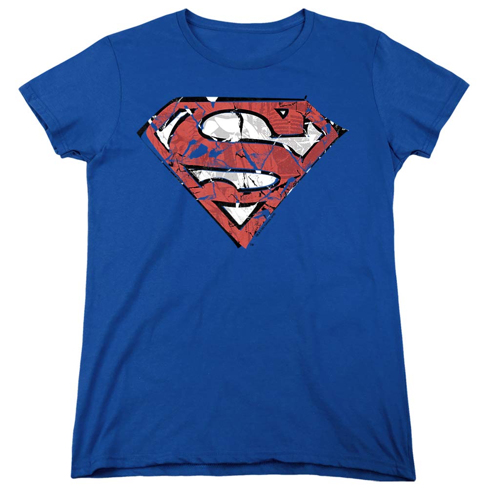 Superman Ripped and Shredded Women's T-Shirt - Vintage Graphic Tee for Casual Wear & Superhero Cosplay