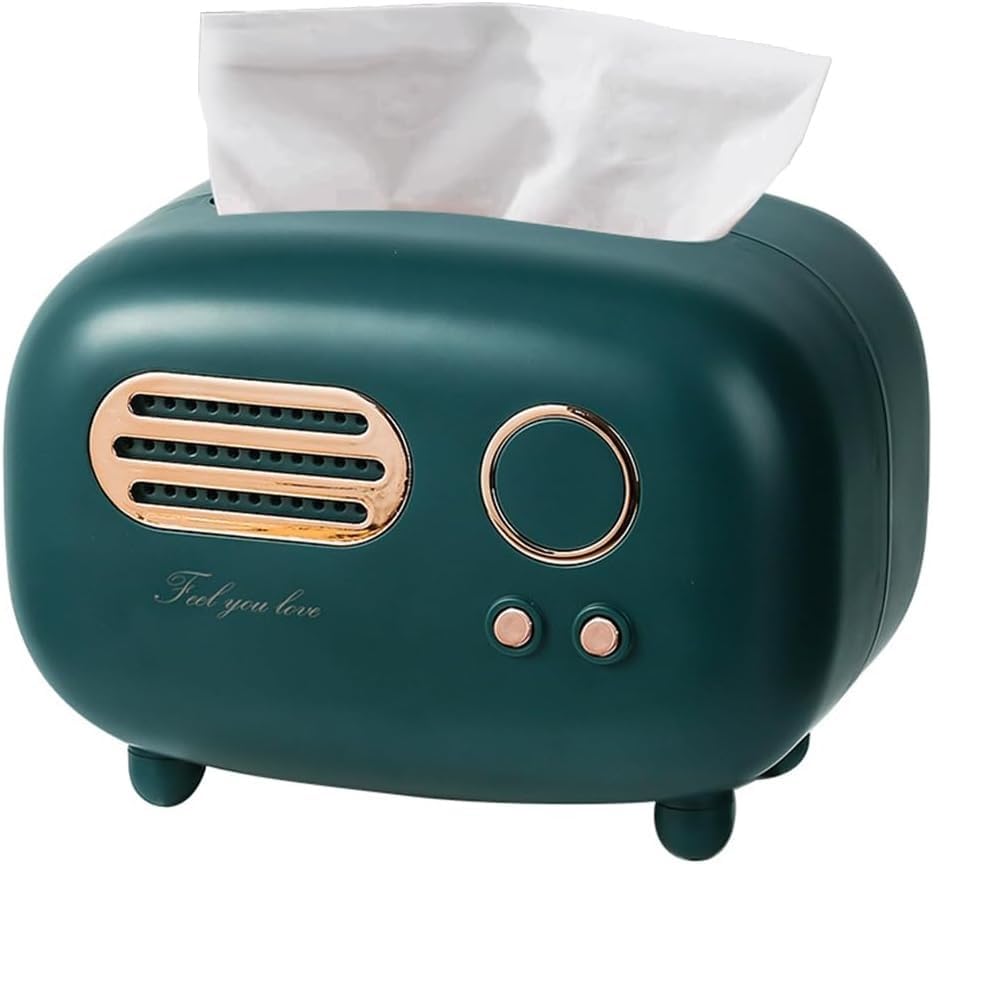 Vintage Style Radio-Shaped Tissue Box Cover - Decorative Napkin Holder for Kitchen, Bedroom, Office, Parlor & Bathroom | Perfect Home Decor Gift Idea for Housewarming & Parties