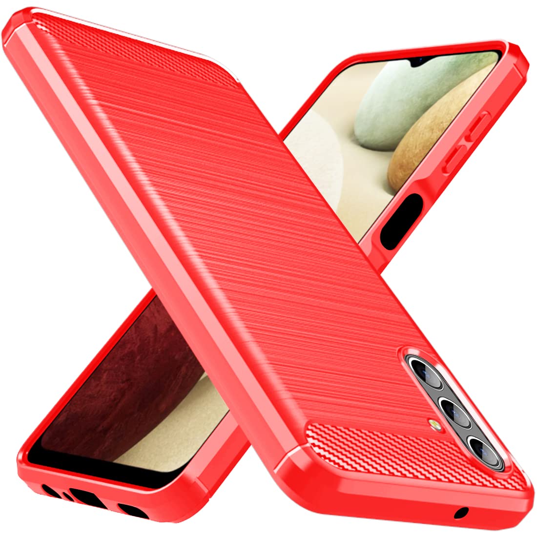 Shockproof Samsung Galaxy A13 5G Case - Flexible TPU Rubber Protective Phone Cover with Anti-Slip Grip | Perfect for Daily Use, Outdoor Activities & Travel (Red)