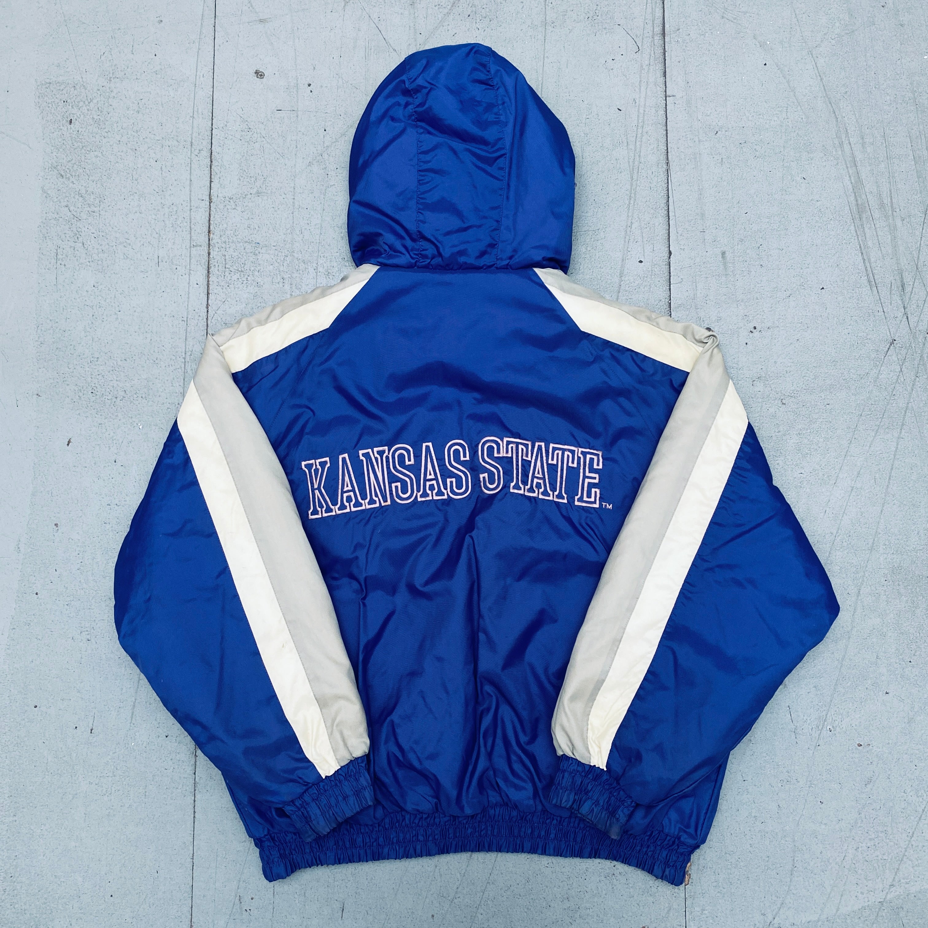 Kansas State Wildcats 1990s Reverse Spellout Full-Zip Jacket XL - Vintage College Hoodie for Game Day & Casual Wear