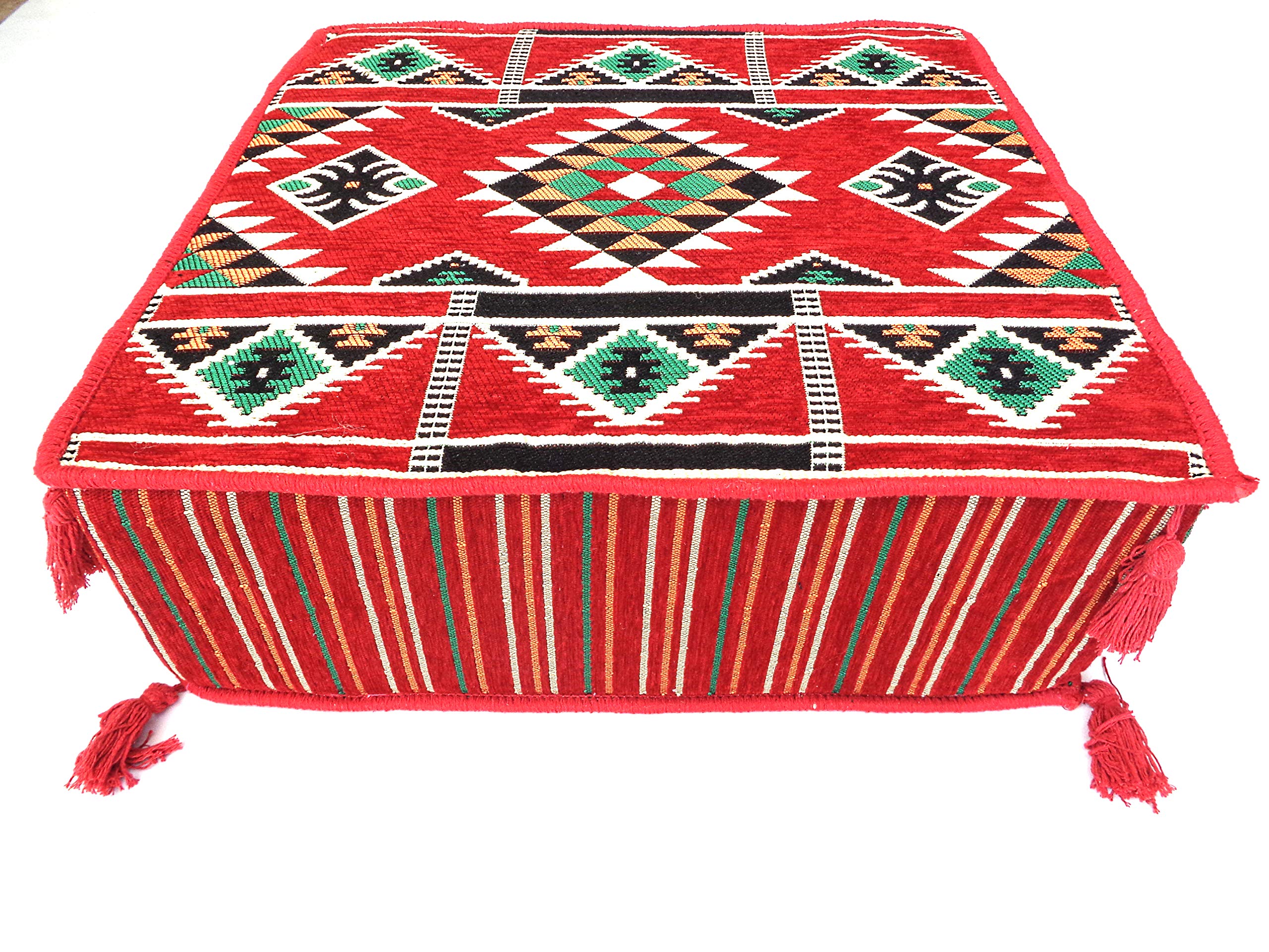 Handmade Kilim Poufs & Ottomans - Moroccan Footstool, Arabic Coffee Table, Pet Bed - Boho Chic Home Decor for Living Room, Bedroom, or Outdoor Use