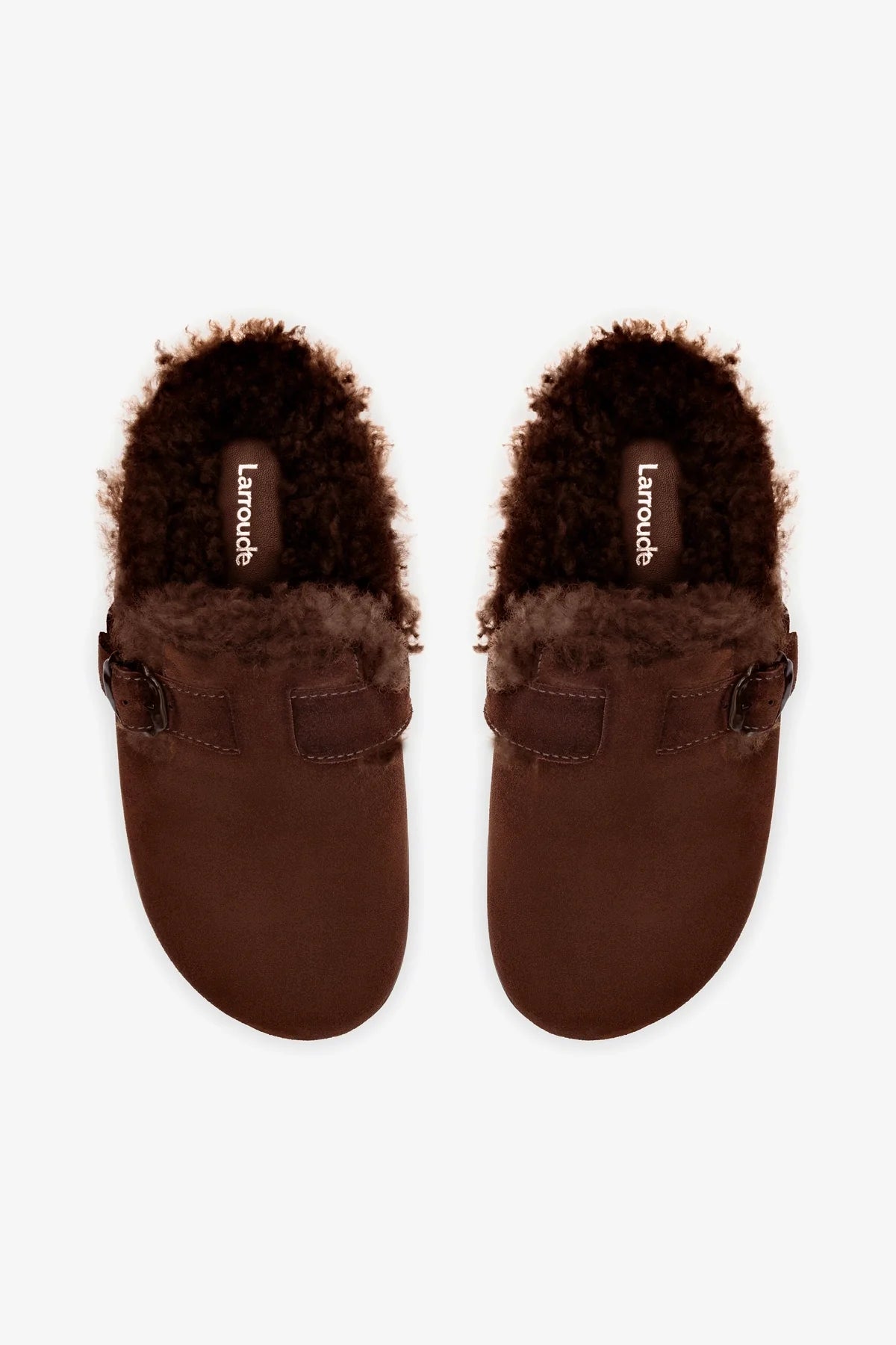 Brown Suede Milan Fur Clogs - Comfortable & Stylish Women's House Slippers for Cozy Home, Lounge & Winter Wear