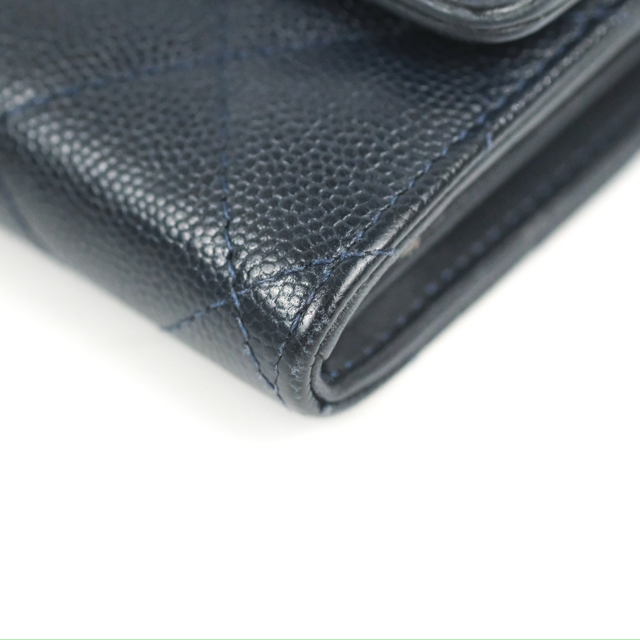 Chanel CC Filigree Small Flap Wallet in Navy Caviar Leather with Gold Hardware - Luxury Women's Wallet for Everyday Use & Special Occasions