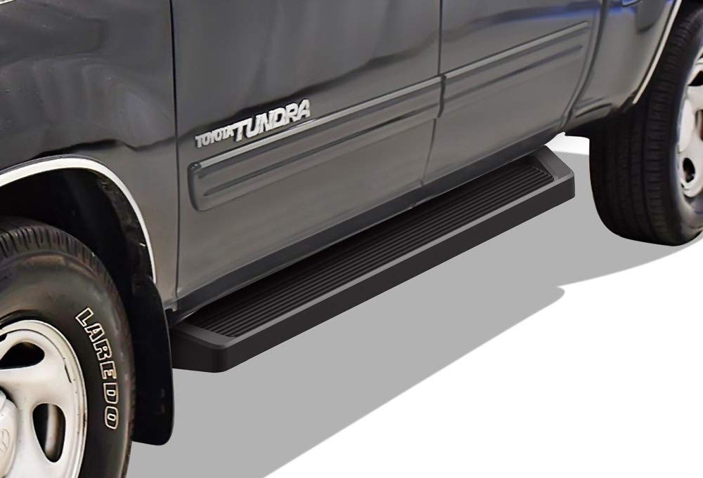 APS Black Running Boards Side Steps Compatible with Toyota Tundra 2004-2006 Double Cab - Durable Nerf Bars for Easy Truck Access & Off-Road Protection | Perfect for Outdoor Adventures, Work Sites & Daily Commutes