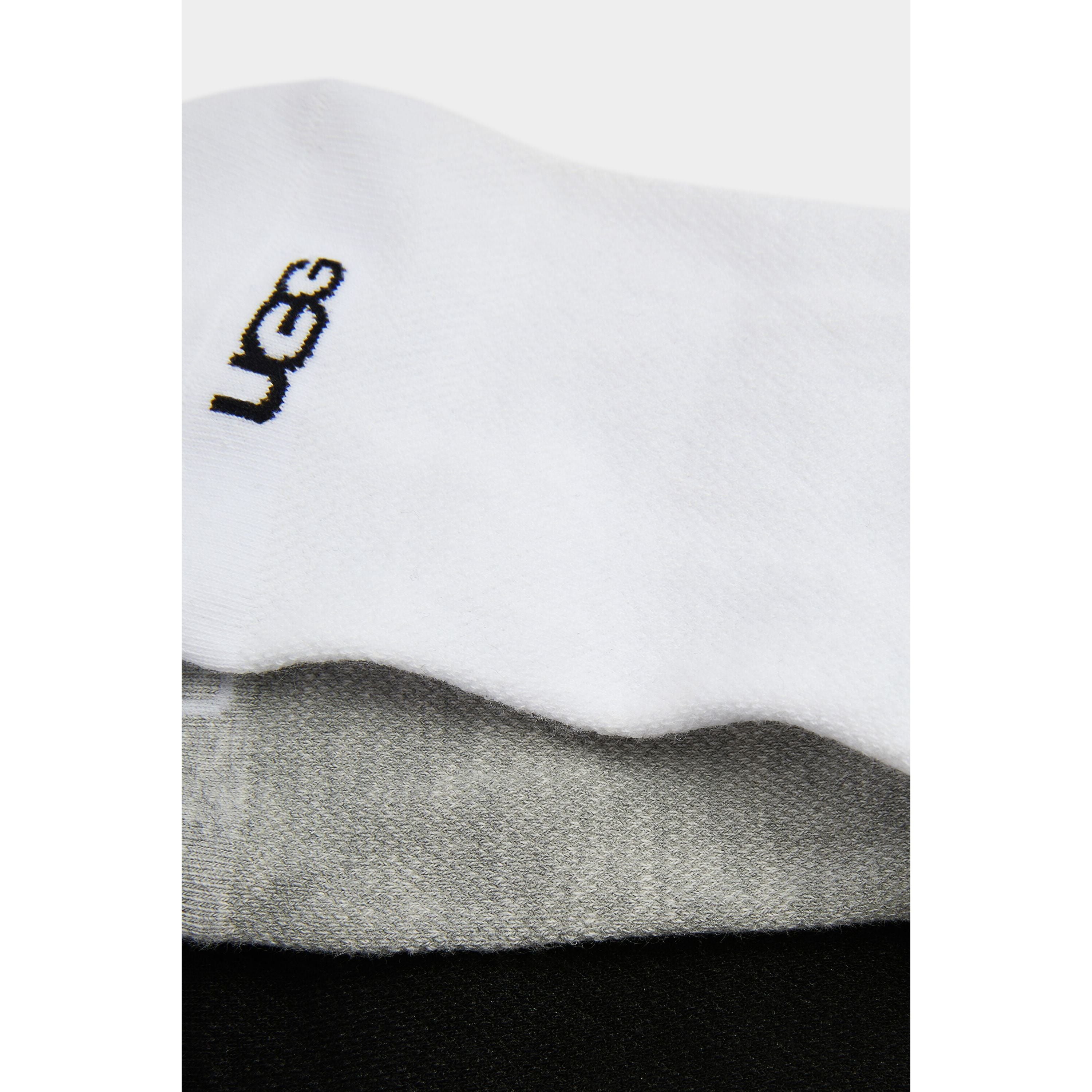 Ugg Women's Stela No Show 3 Pack Socks - White, Grey & Black | Comfortable Invisible Liner Socks for Sneakers & Loafers | Perfect for Everyday Wear & Casual Outfits