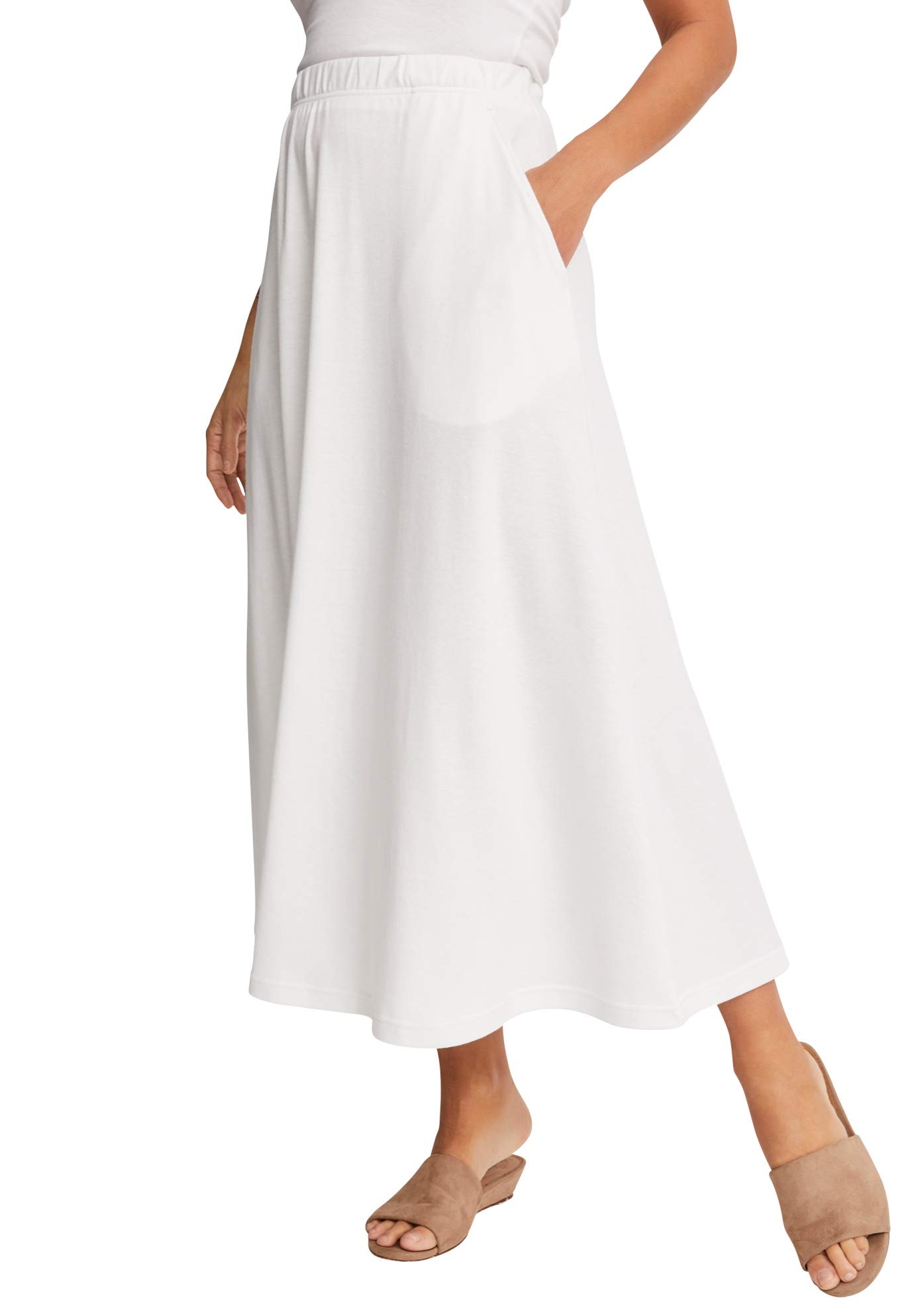 Jessica London Plus Size Soft Midi Skirt for Women - Office & Casual Wear