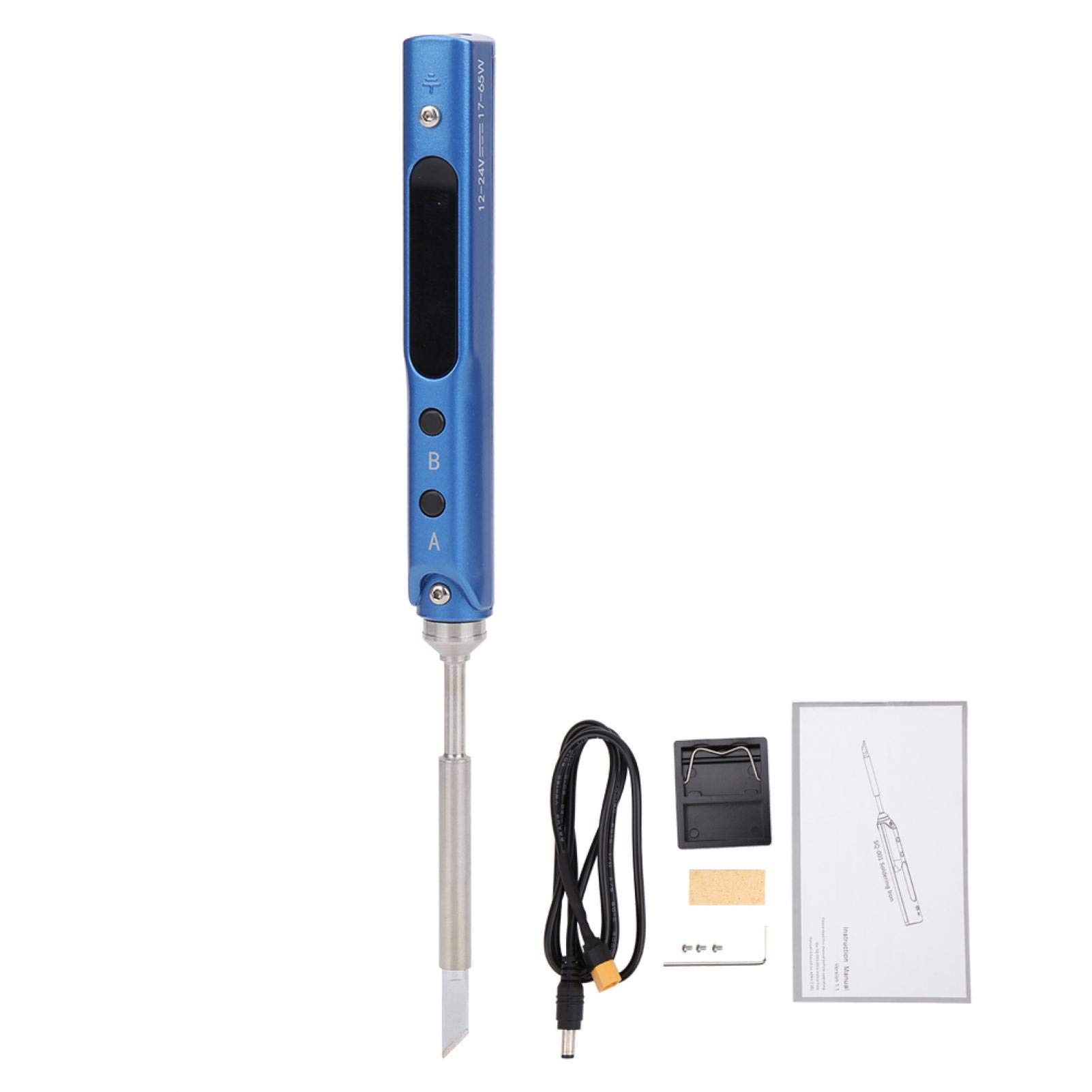 Adjustable Temperature Digital Display Electric Soldering Iron Kit with Blue LED - Professional Welding Tool for Electronics Repair, DIY Projects, and Circuit Board Work (SQ-001) - Perfect for Home Workshops, Hobbyists, and Electrical Engineers