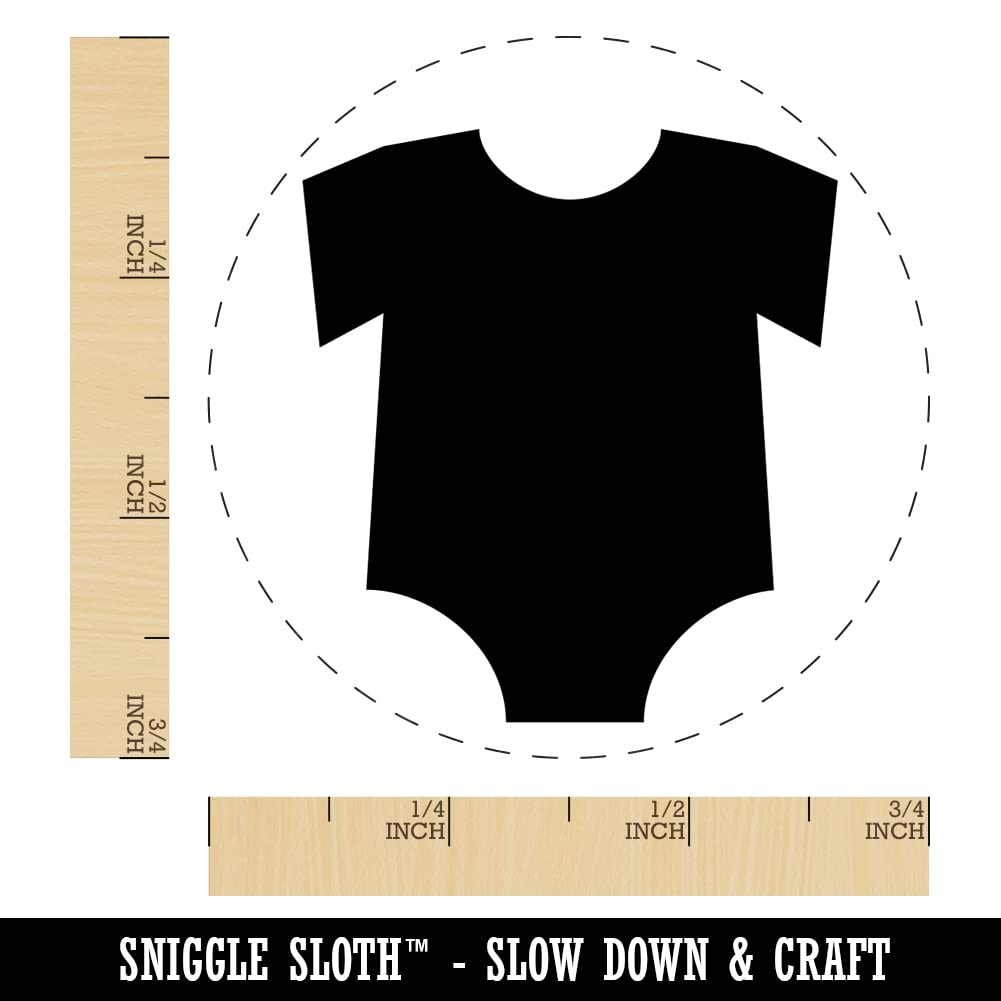 Baby Outfit Self-Inking Rubber Stamp for Crafts, Planners & DIY Projects - 3/4 Inch Small Stamp with Black Ink - Perfect for Baby Shower Invitations, Scrapbooking & Gift Wrapping