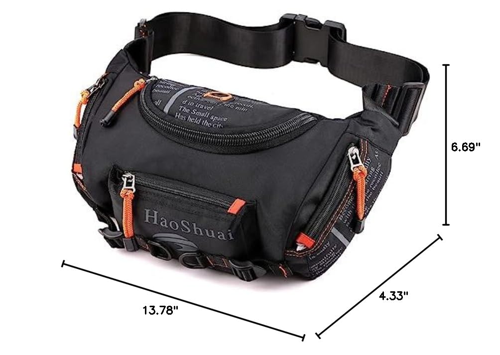 Waterproof Fanny Pack for Men & Women - Adjustable Waist Bag with Crossbody Strap for Hiking, Travel, Running, Cycling & Camping - Durable Outdoor Hip Pouch (Black) | Perfect for Gym, Work Commute & Daily Essentials Storage
