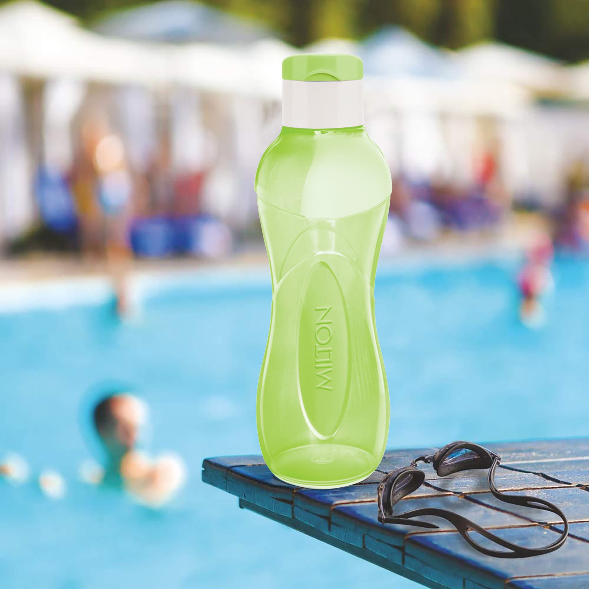 MILTON I Go Flip Plastic Water Bottle 750ml - Green Reusable Water Bottle for Sports, Gym, Home, Kitchen, Travel, Hiking & Trekking | BPA Free Leak Proof Design for Active Lifestyle