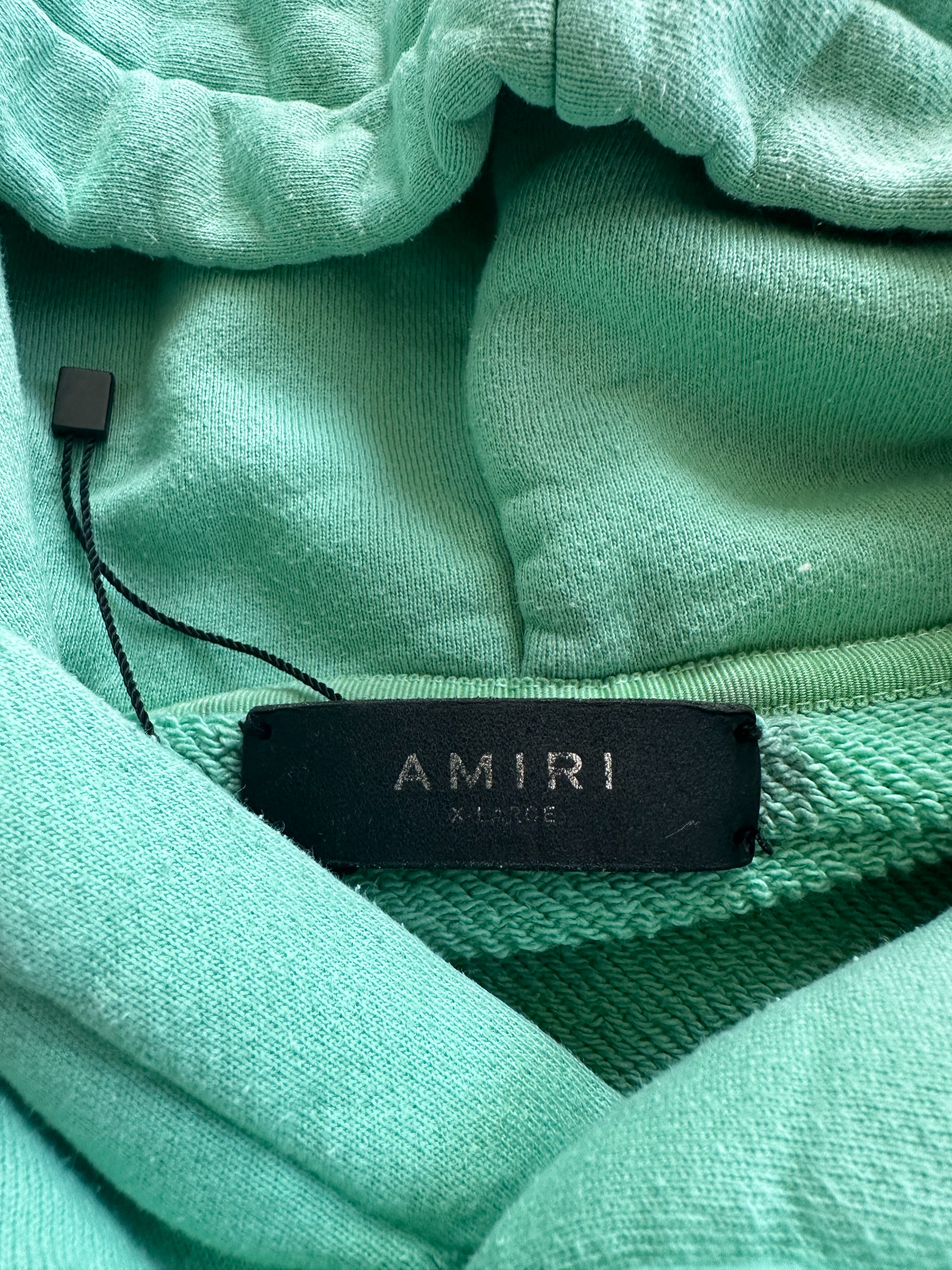 Amiri Green and Red Bandana Logo Hoodie - Men's Streetwear Pullover for Casual Wear & Urban Fashion