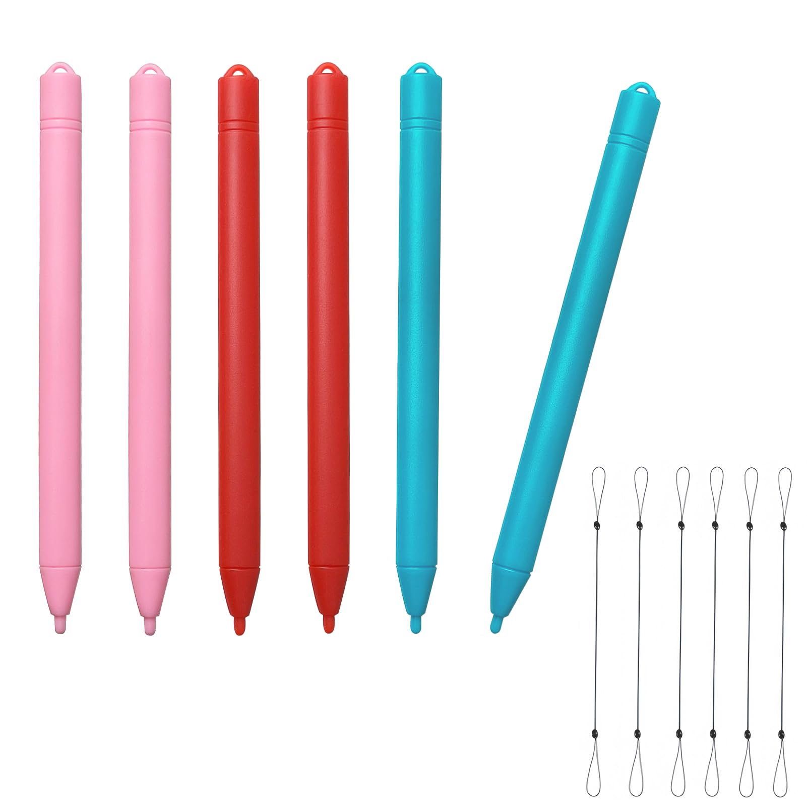 6-Pack Kids Stylus Pen for LCD Writing Tablets - Boogie Board Compatible, Drawing & Learning Fun