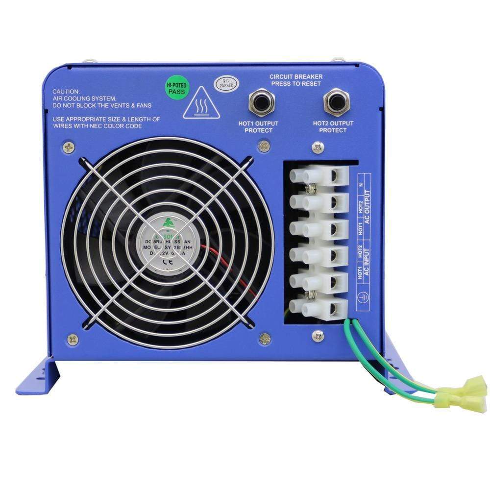 Refurbished AIMS Power 4000W Pure Sine Wave Inverter Charger - 12V DC to 120V/240V AC Split Phase Output - Perfect for RVs, Boats & Off-Grid Power Backup