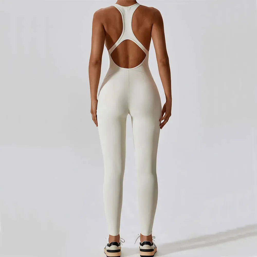 Women's Yoga Jumpsuit - Push Up Activewear Gym Outfit for Pilates & Fitness | Breathable Workout Clothes for Yoga, Running & Home Exercises