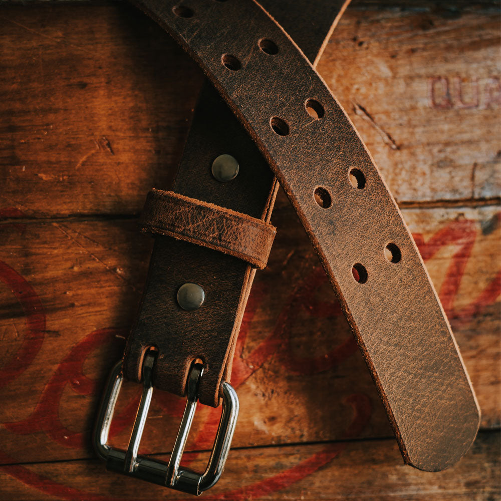 Vintage Style Double Prong Jean Belt - 1.5