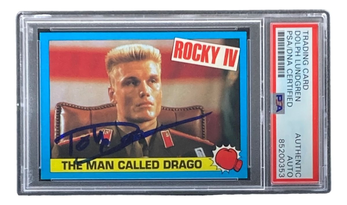 Dolph Lundgren Autographed 1985 Topps #6 Rocky IV Ivan Drago Trading Card - PSA/DNA Certified - Collectible Memorabilia for Movie Fans & Sports Card Collectors