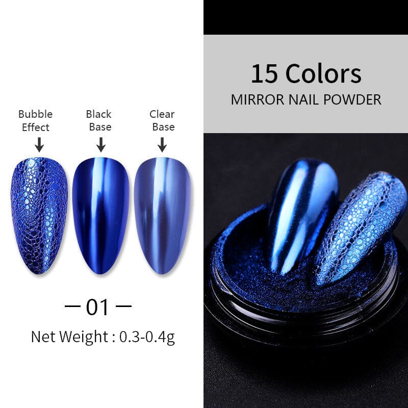 Metallic Mirror Effect Chrome Nail Powder - High Shine Nail Art Pigment for Gel & Acrylic Nails - Perfect for Manicures, Salon Use & DIY Nail Designs