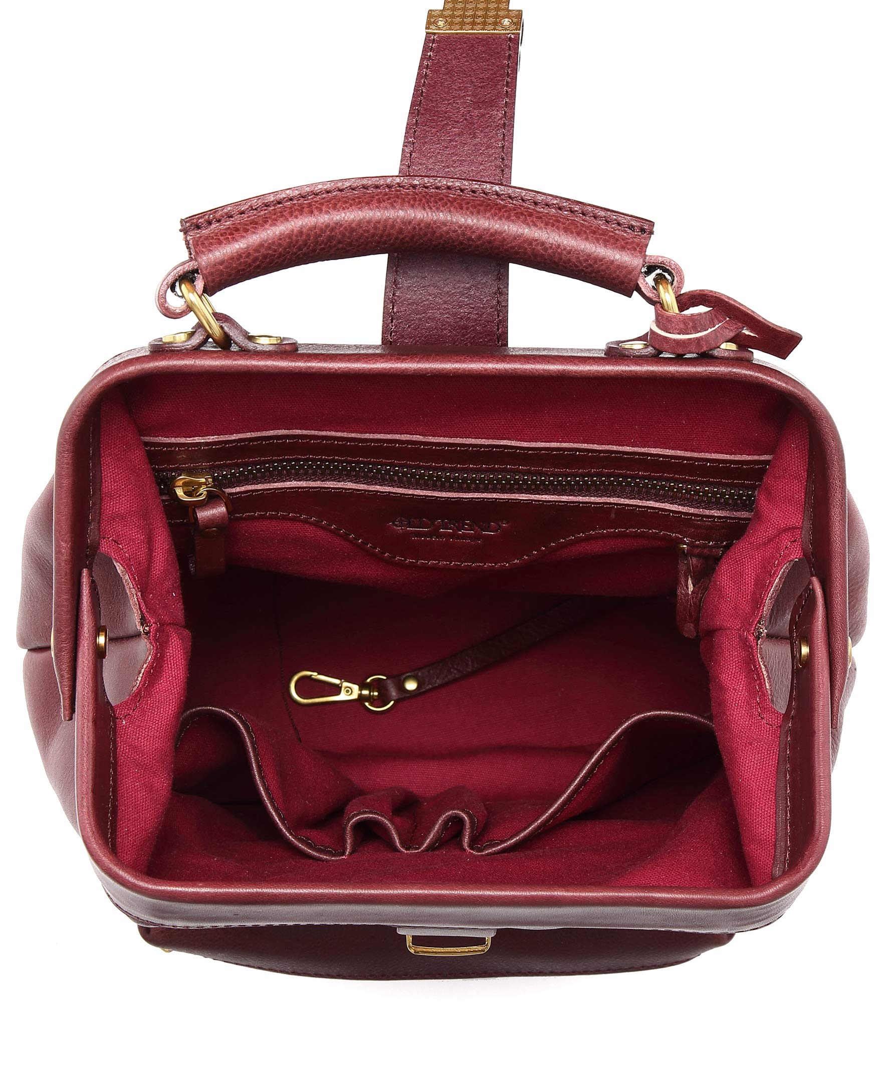 Genuine Leather Backpack Purse for Women - Stylish Small Business Casual Daypack - Fashionable Burgundy Laptop Backpack for Work, Travel & College