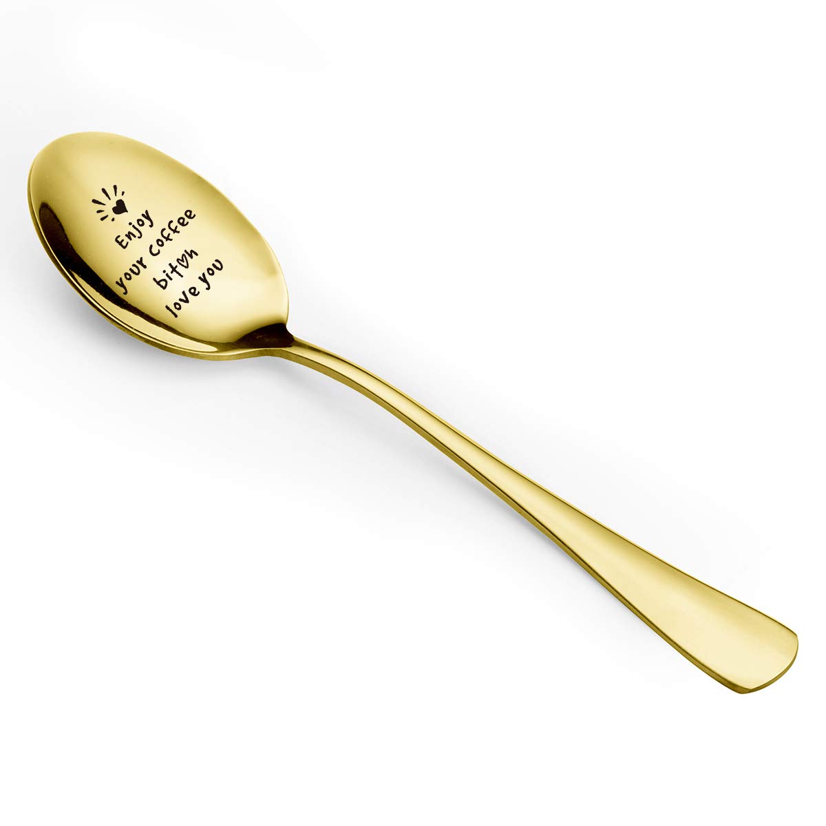 Funny Gold Coffee Spoon for Women - Best Friend Gift for Birthday & Valentine's Day - Coffee Lover Present for Anniversaries & Christmas